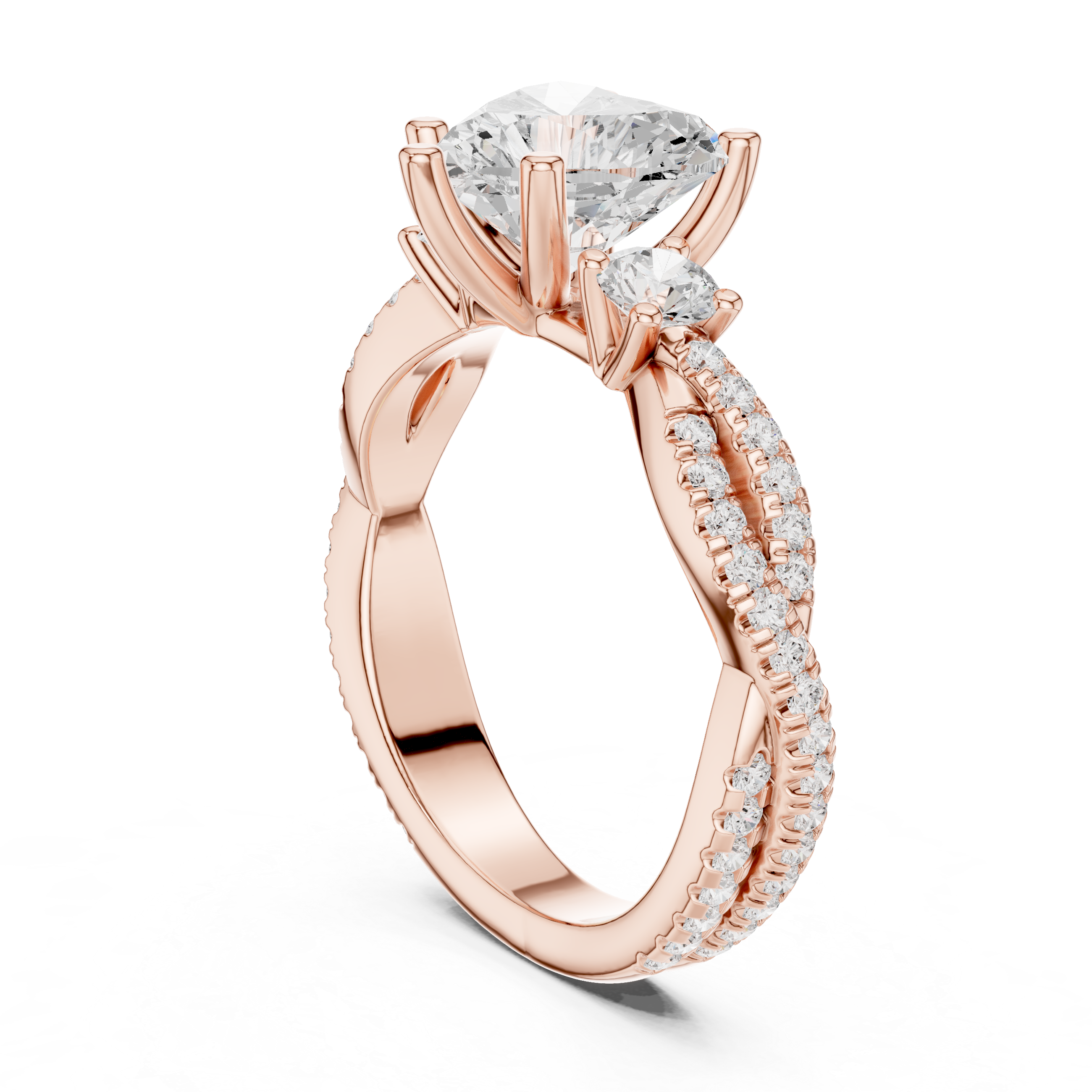 2.58 CT Heart Cut Diamond Infinity Twist Engagement Ring