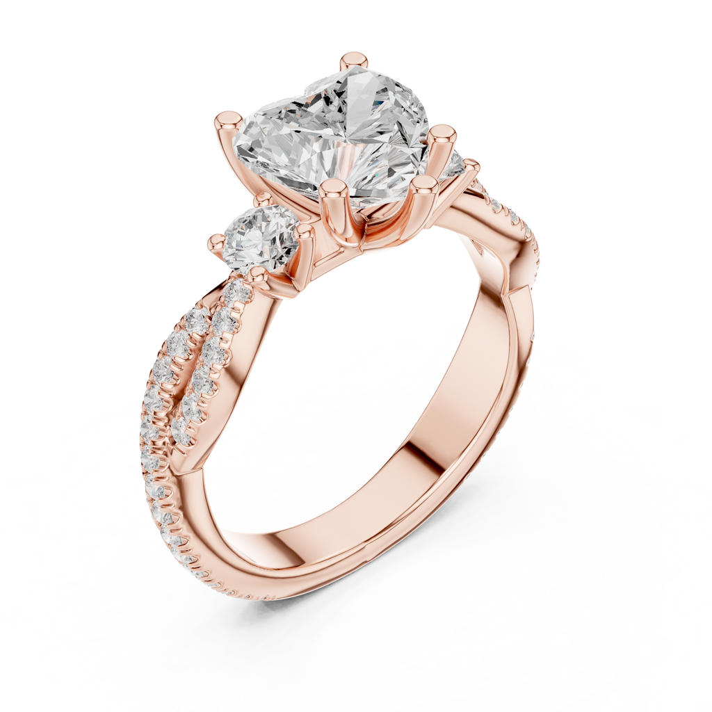 2.58 CT Heart Cut Diamond Infinity Twist Engagement Ring