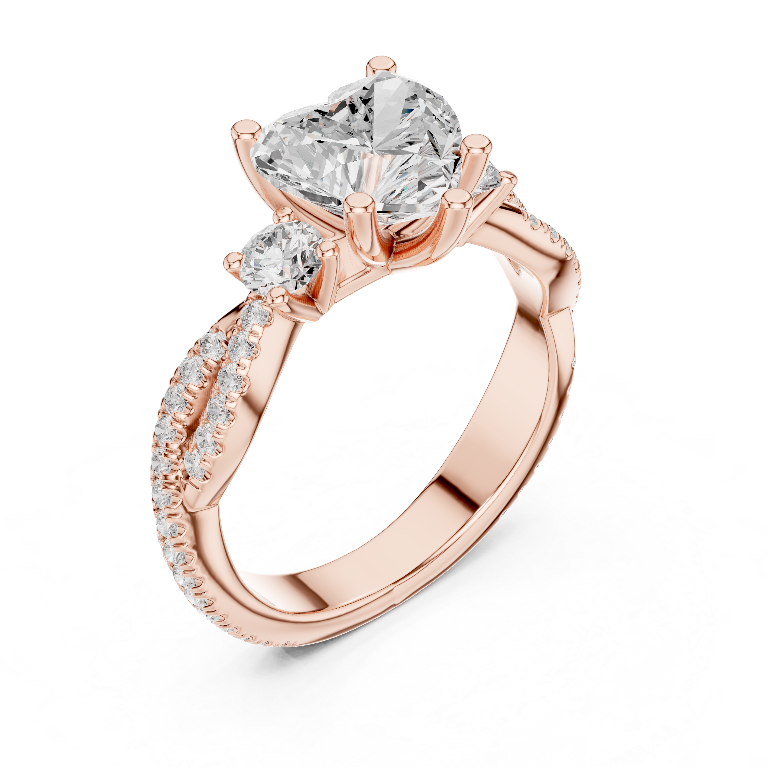 2.58 CT Heart Cut Diamond Infinity Twist Engagement Ring