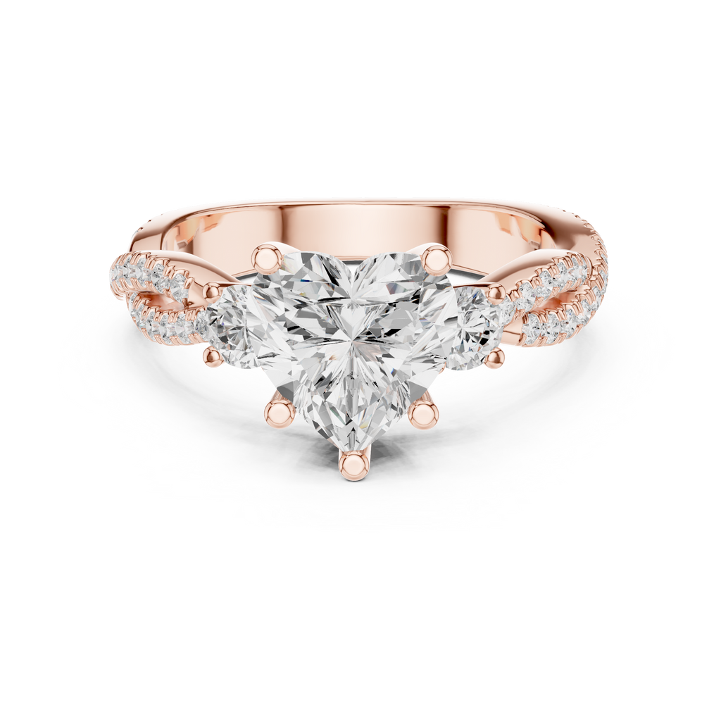 2.58 CT Heart Cut Diamond Infinity Twist Engagement Ring
