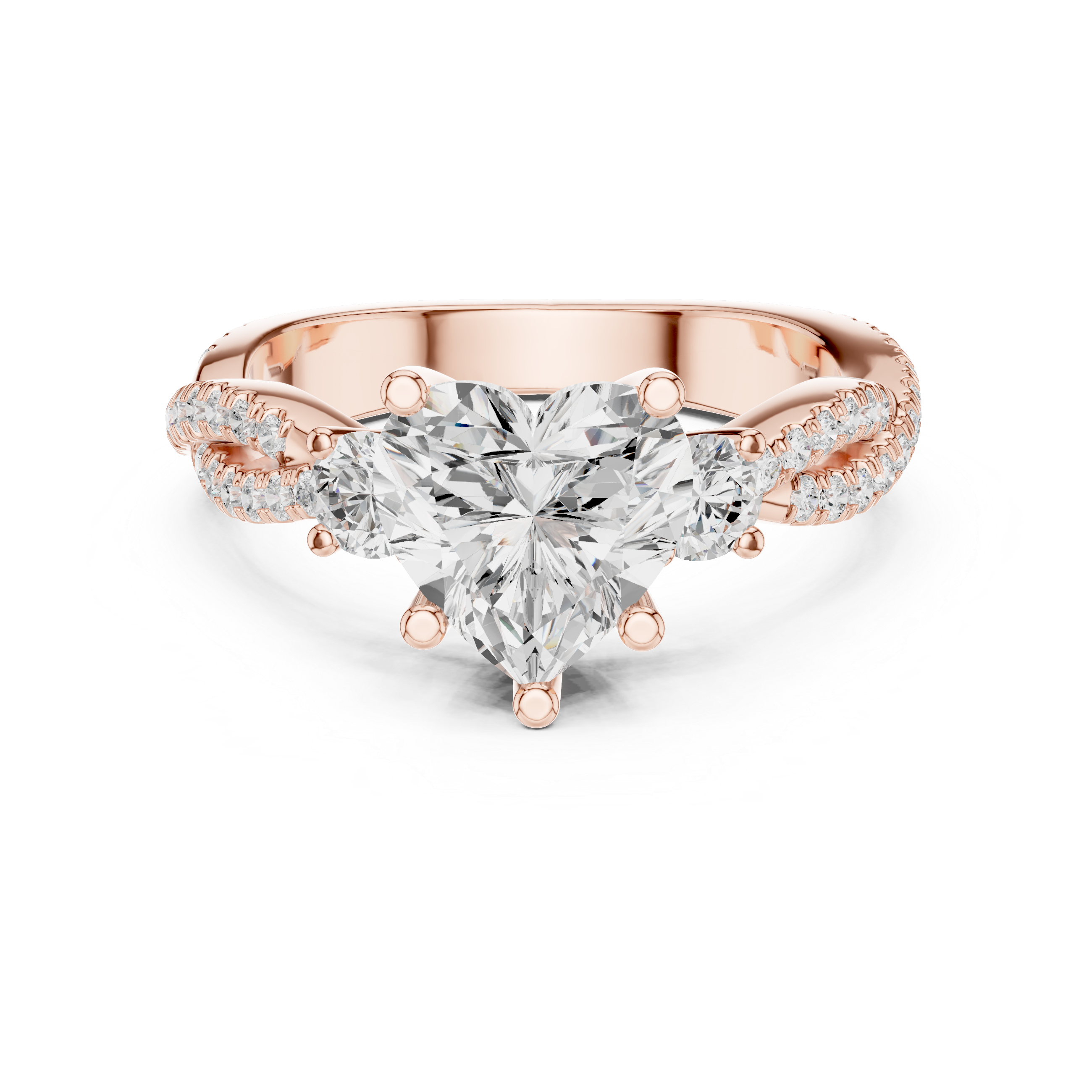 2.58 CT Heart Cut Diamond Infinity Twist Engagement Ring
