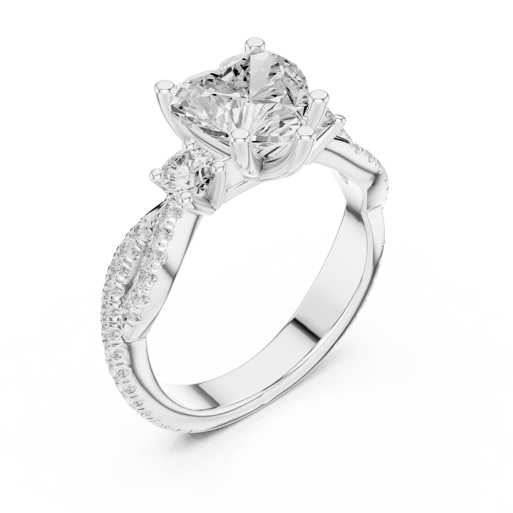 2.58 CT Heart Cut Diamond Infinity Twist Engagement Ring