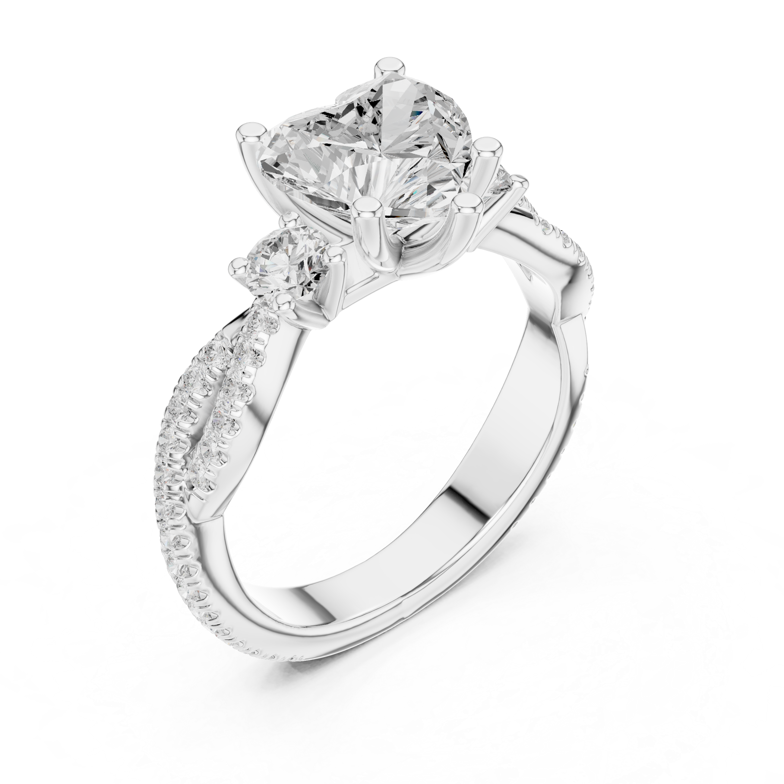 2.58 CT Heart Cut Diamond Infinity Twist Engagement Ring