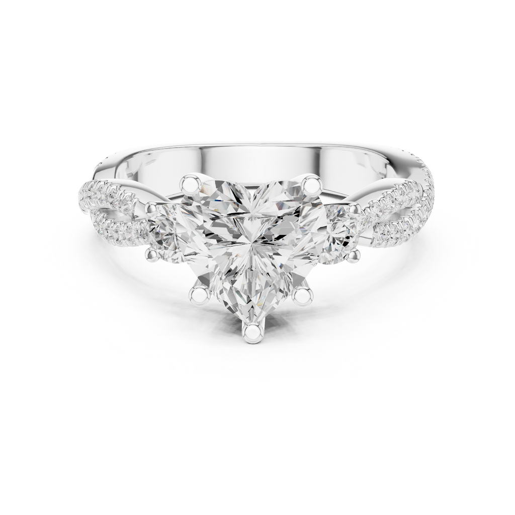 2.58 CT Heart Cut Diamond Infinity Twist Engagement Ring