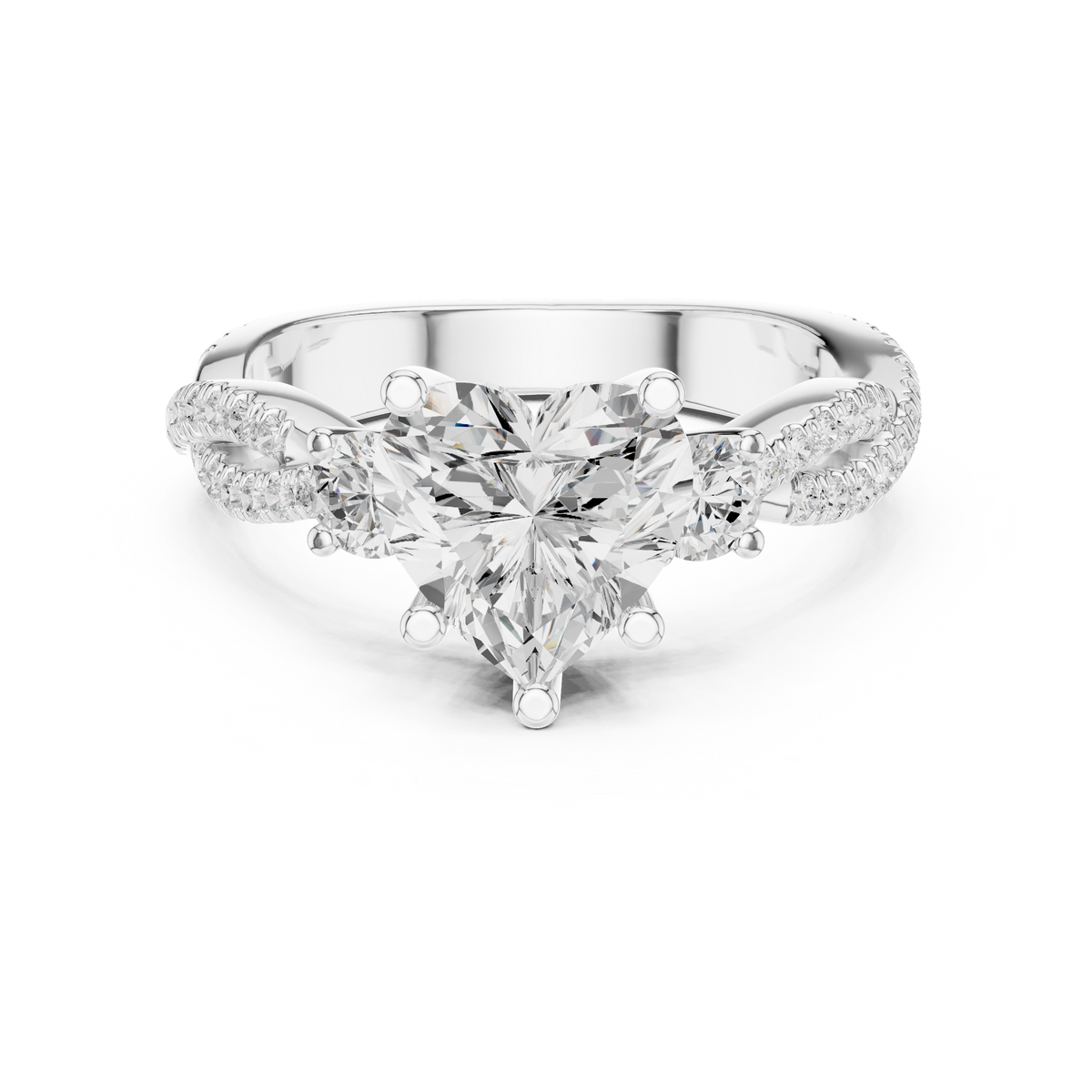 Heart Cut Diamond Infinity Twist Engagement Ring — Jewelix Atelier