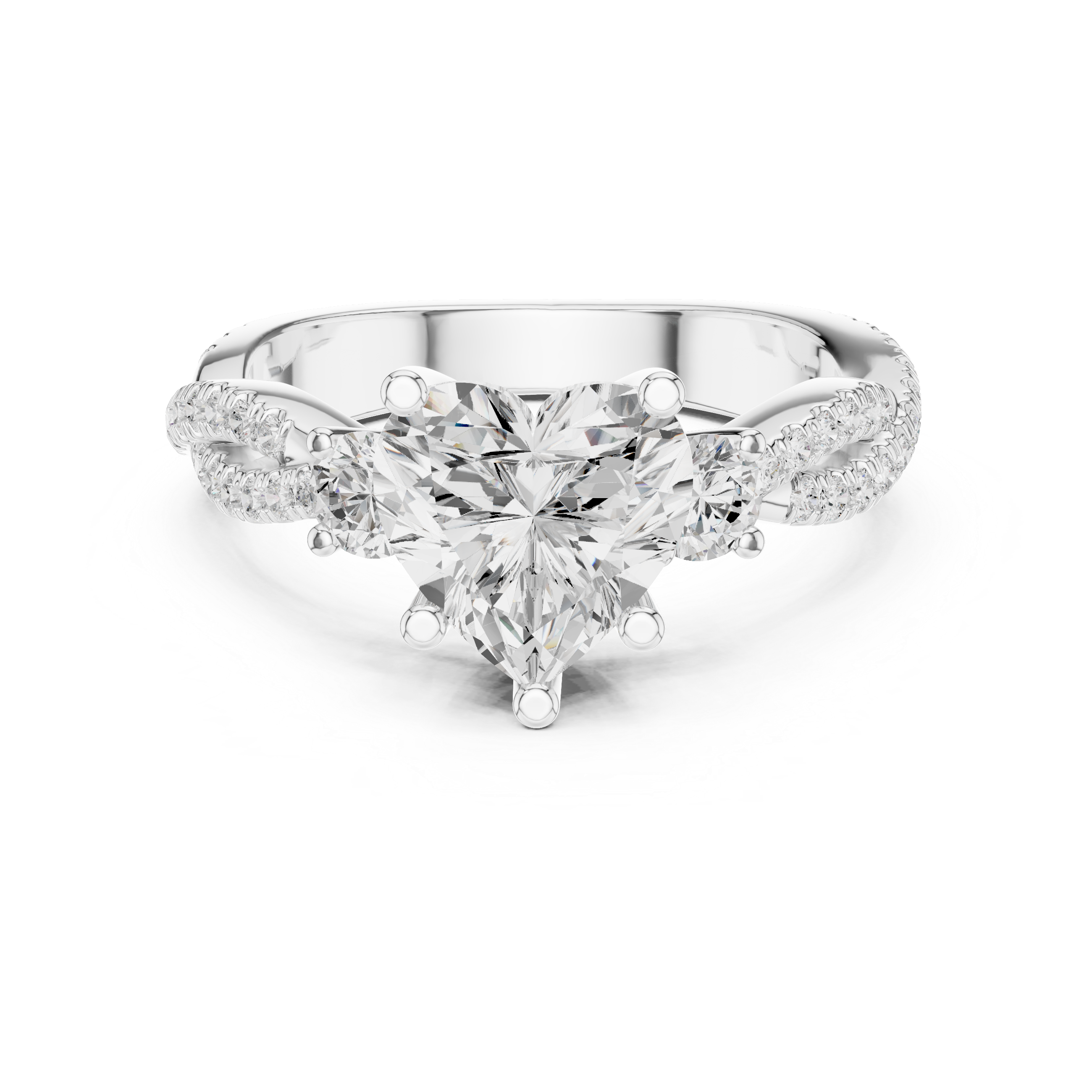 2.58 CT Heart Cut Diamond Infinity Twist Engagement Ring