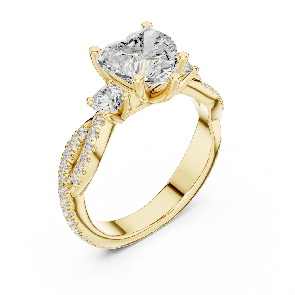 2.58 CT Heart Cut Diamond Infinity Twist Engagement Ring