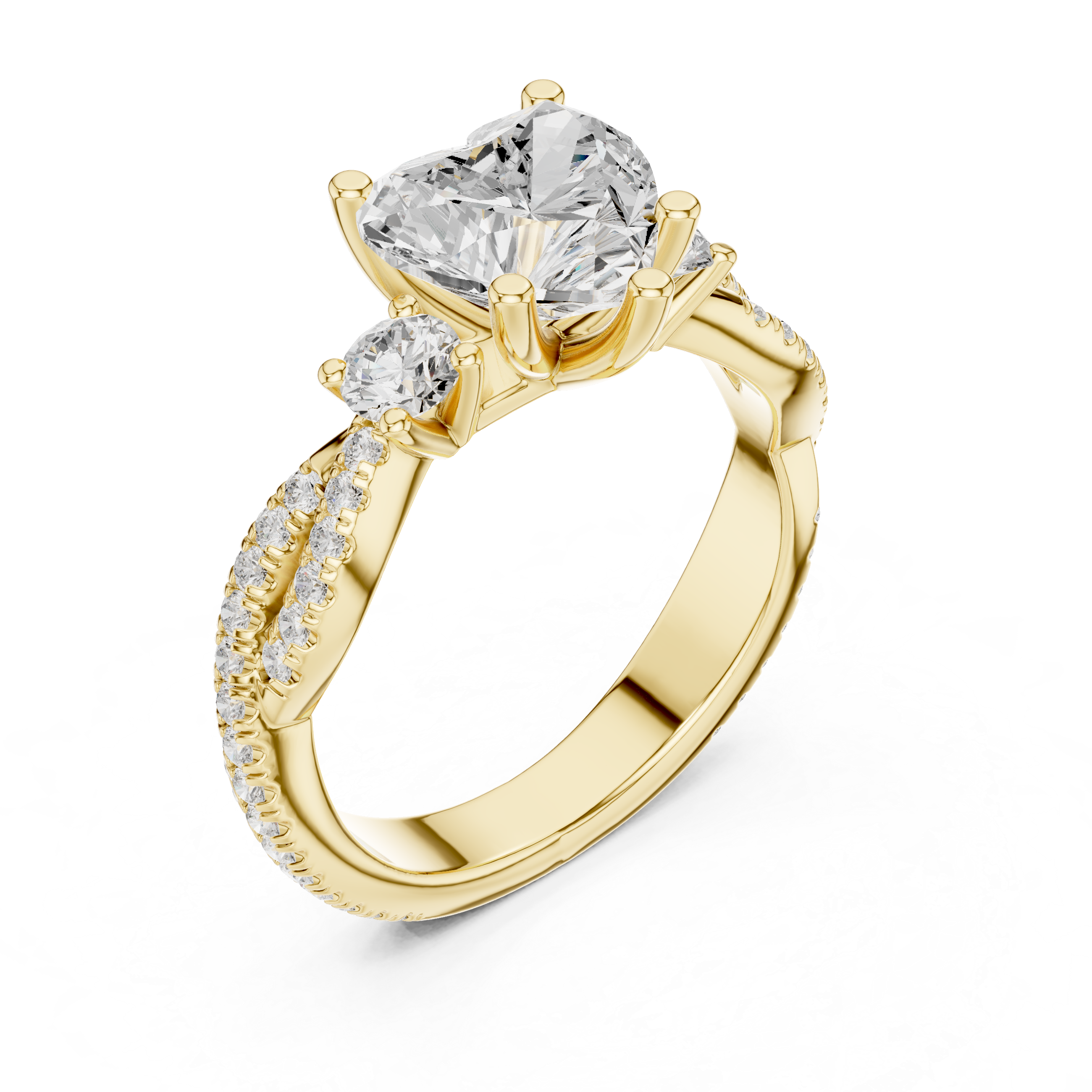 2.58 CT Heart Cut Diamond Infinity Twist Engagement Ring