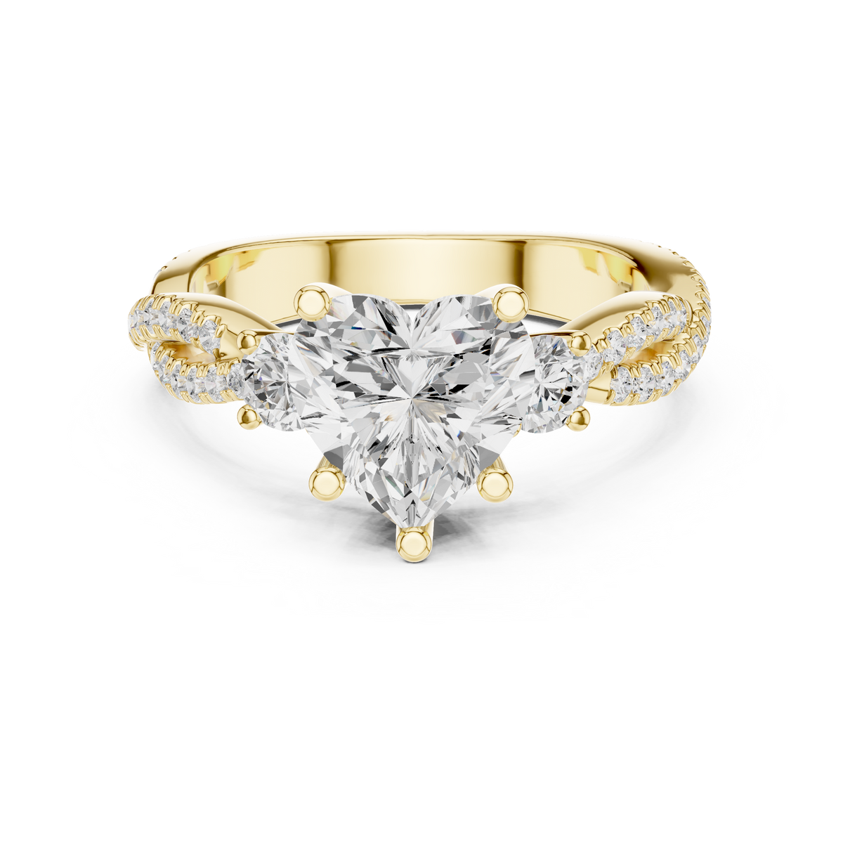 Heart Cut Diamond Infinity Twist Engagement Ring – view 9 of 12, lab grown diamond ring | Jewelix Atelier