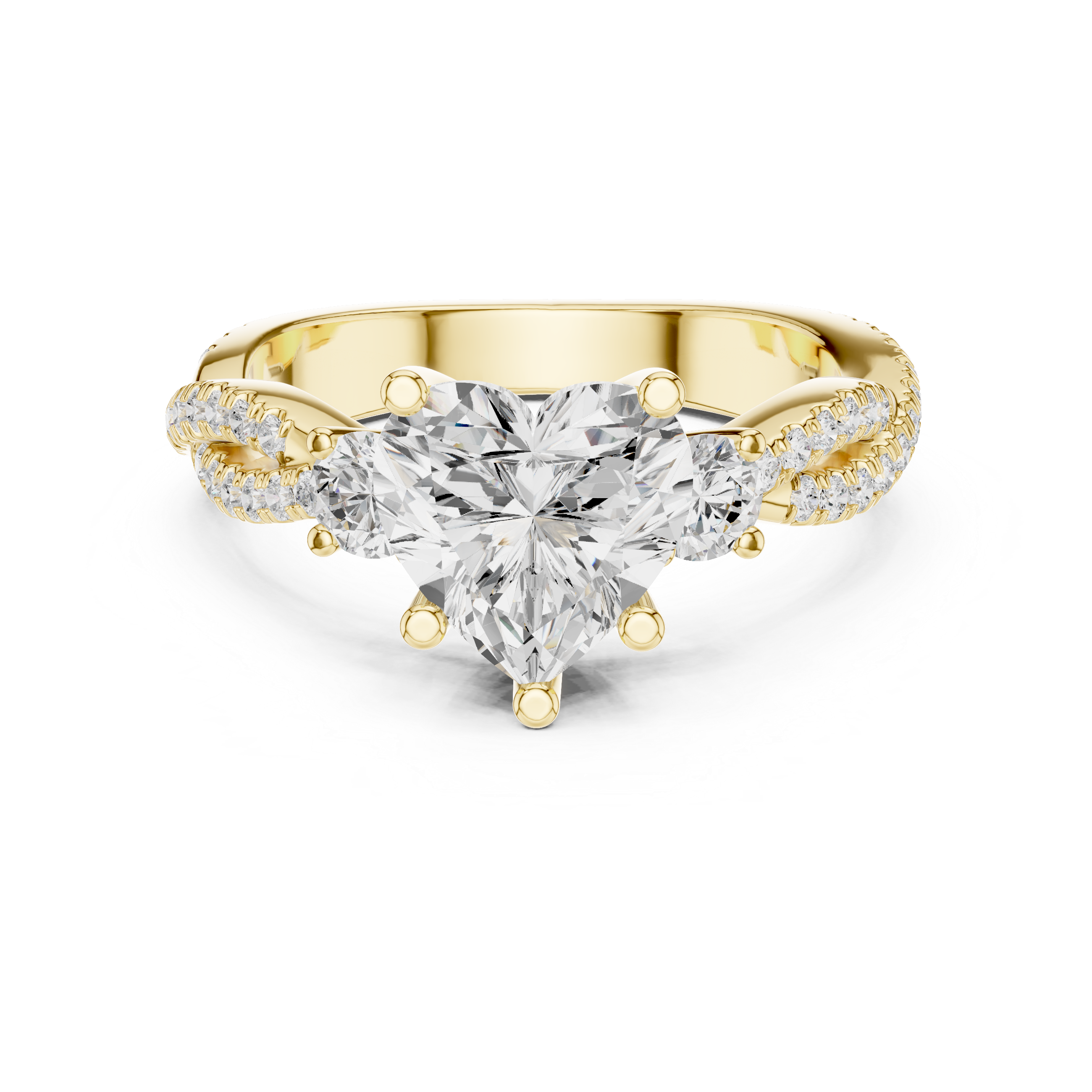 2.58 CT Heart Cut Diamond Infinity Twist Engagement Ring