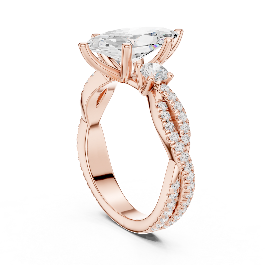 2.83 CT Marquise Cut Diamond Infinity Twist Engagement Ring