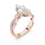 2.83 CT Marquise Cut Diamond Infinity Twist Engagement Ring