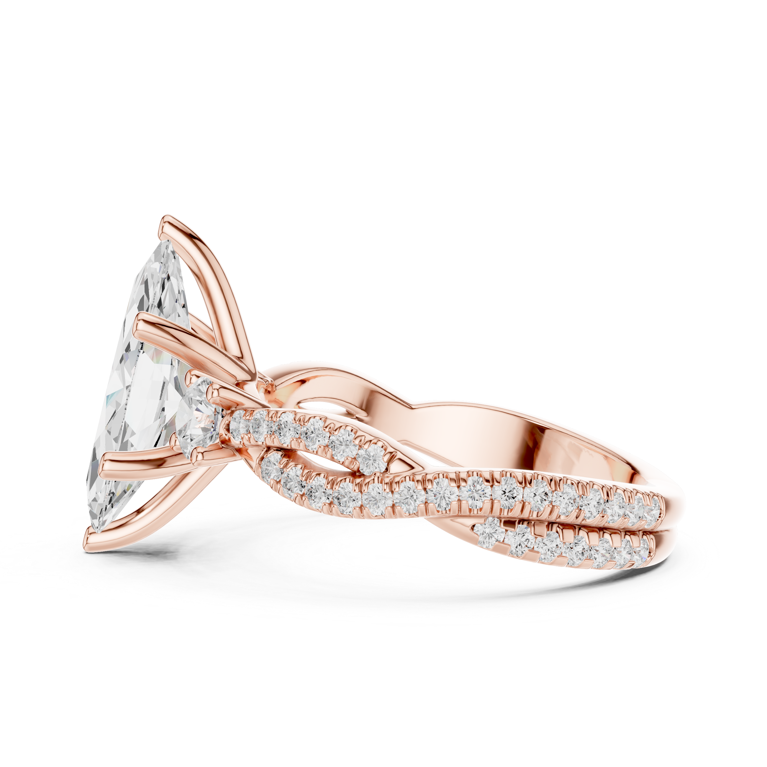2.83 CT Marquise Cut Diamond Infinity Twist Engagement Ring