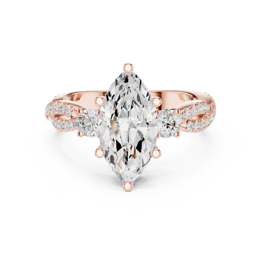 2.83 CT Marquise Cut Diamond Infinity Twist Engagement Ring