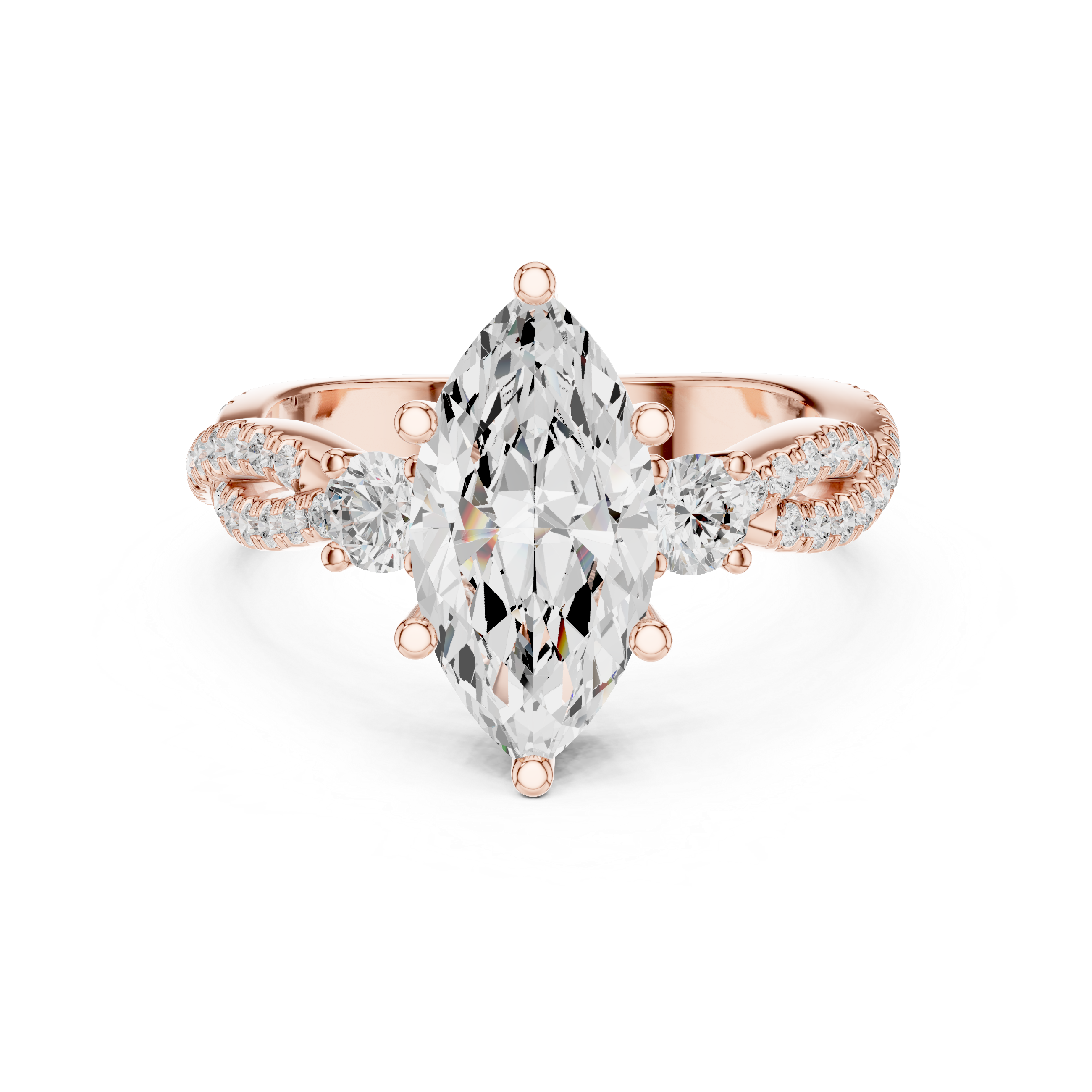 2.83 CT Marquise Cut Diamond Infinity Twist Engagement Ring