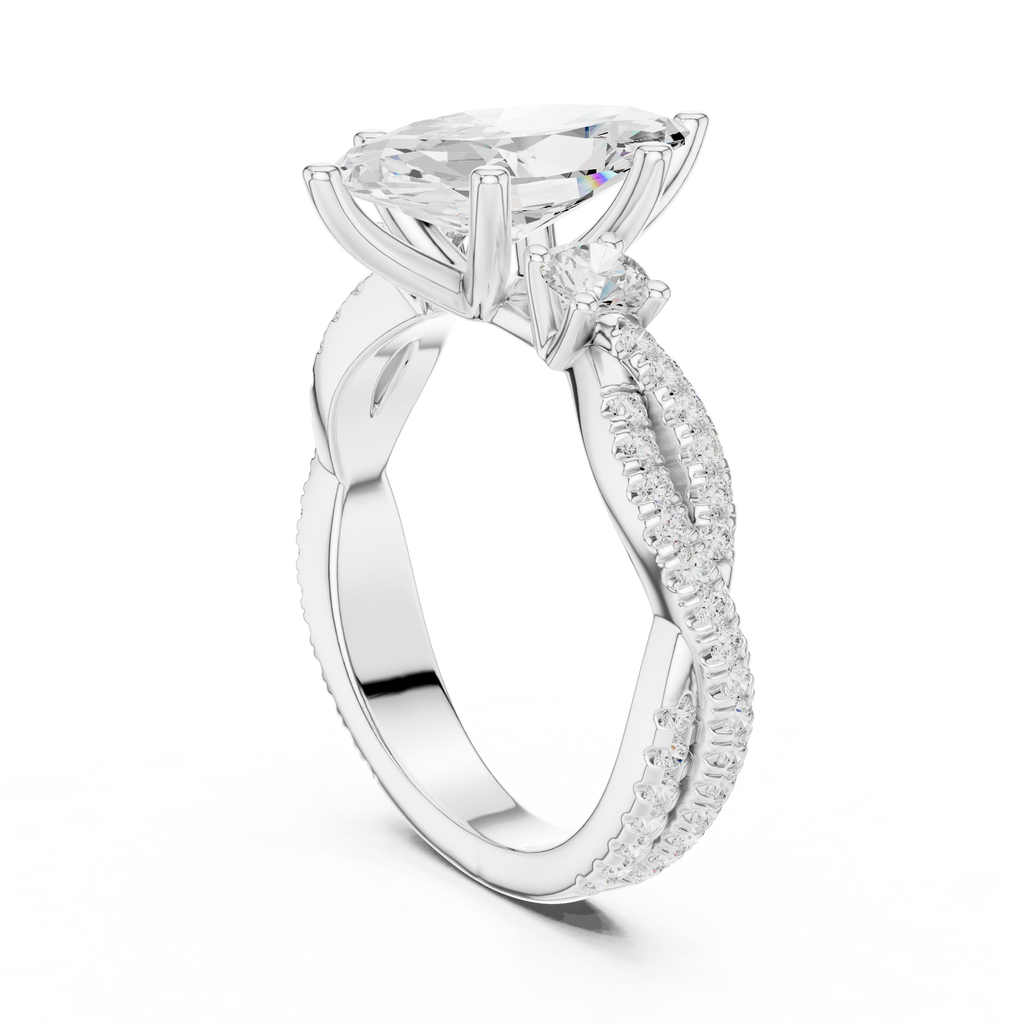 2.83 CT Marquise Cut Diamond Infinity Twist Engagement Ring