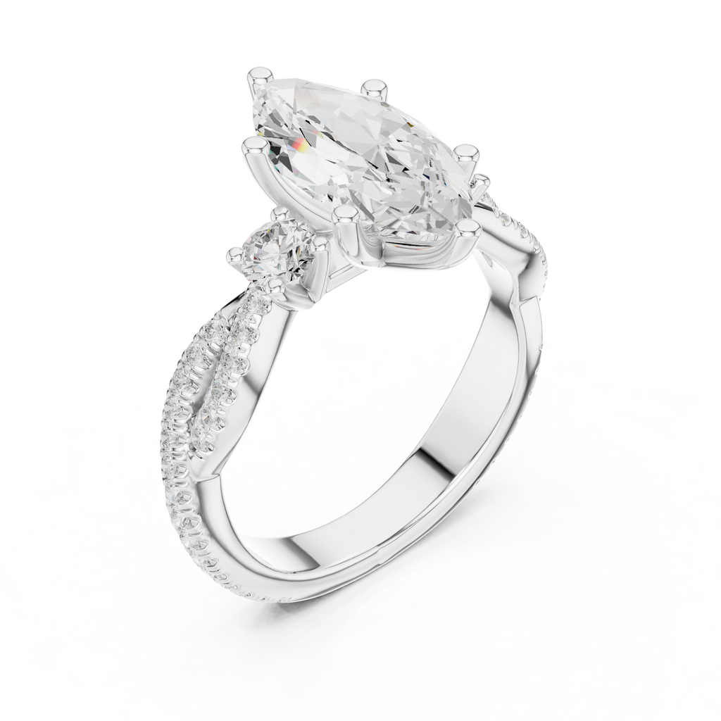 2.83 CT Marquise Cut Diamond Infinity Twist Engagement Ring