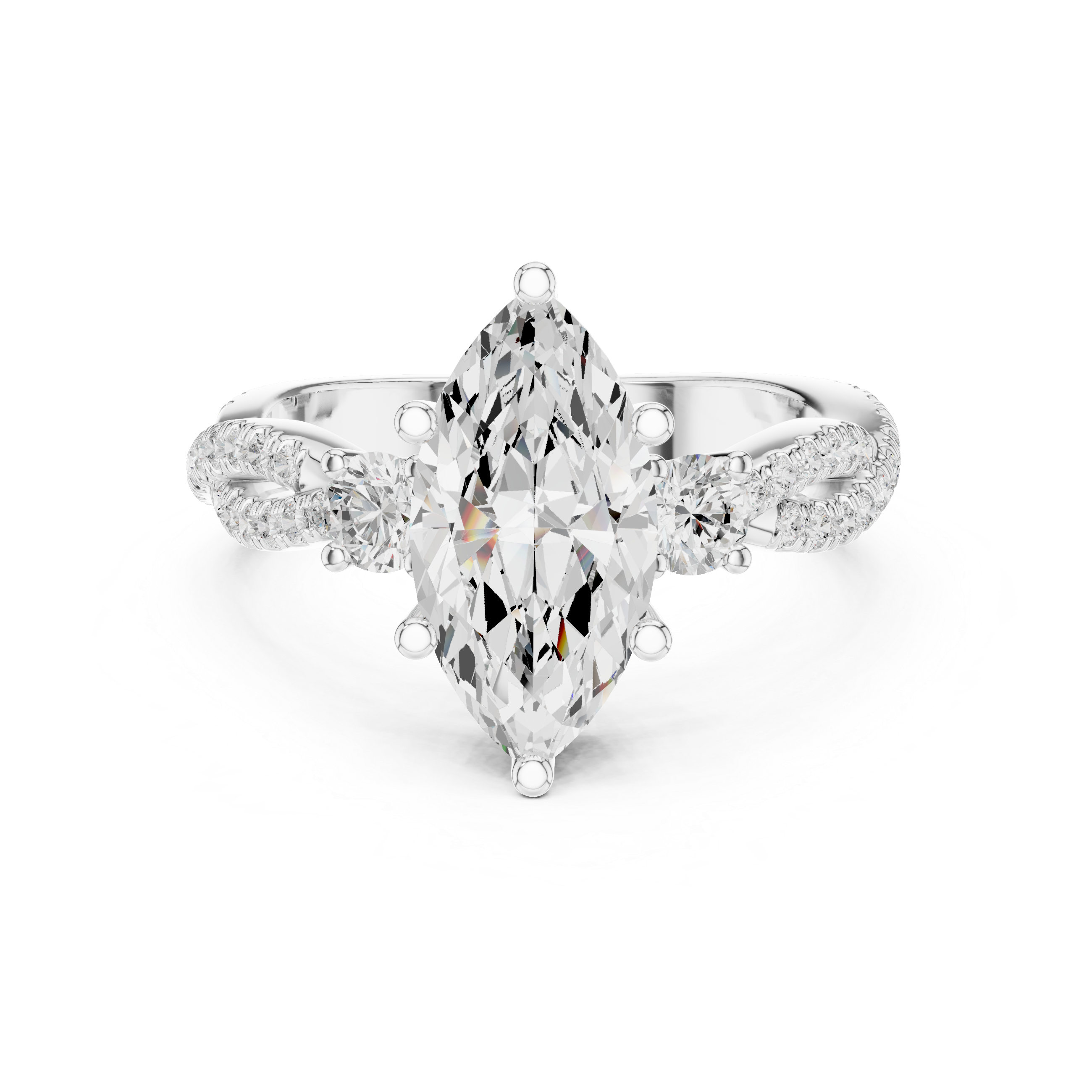 2.83 CT Marquise Cut Diamond Infinity Twist Engagement Ring