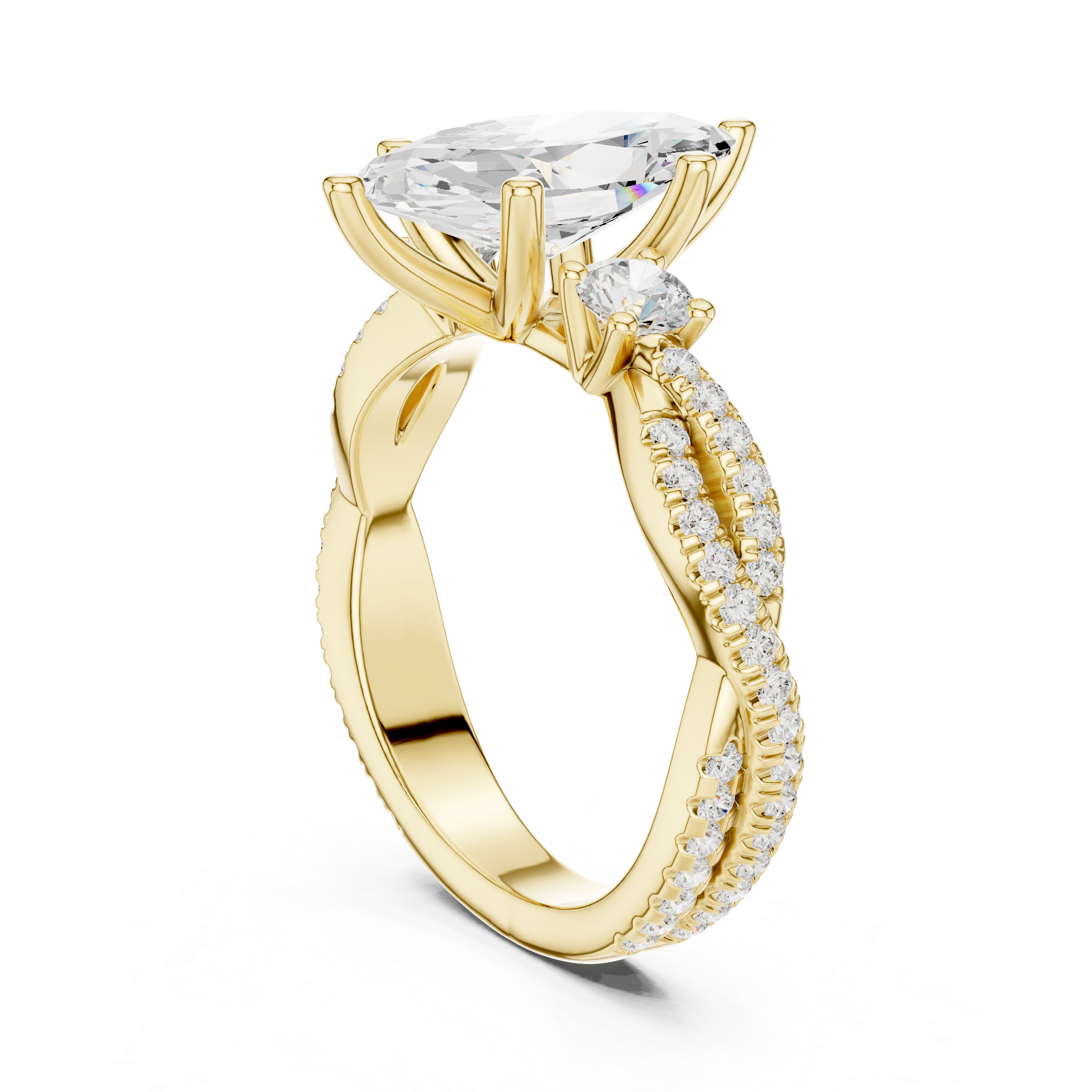 2.83 CT Marquise Cut Diamond Infinity Twist Engagement Ring