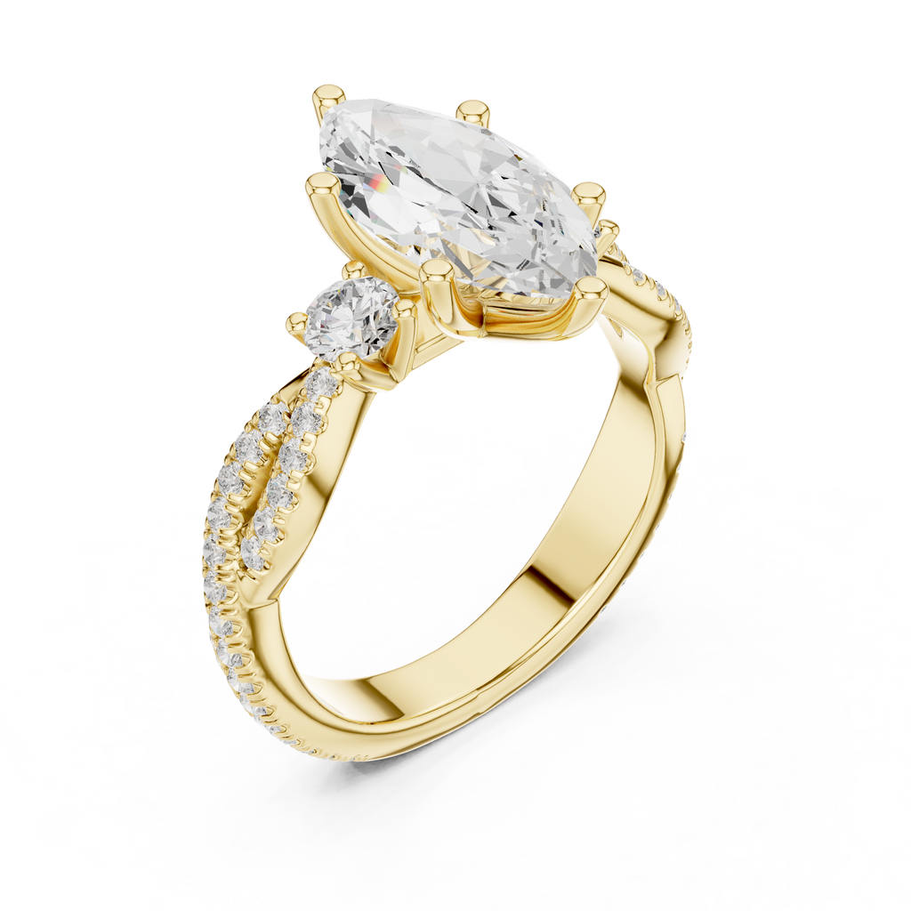 2.83 CT Marquise Cut Diamond Infinity Twist Engagement Ring