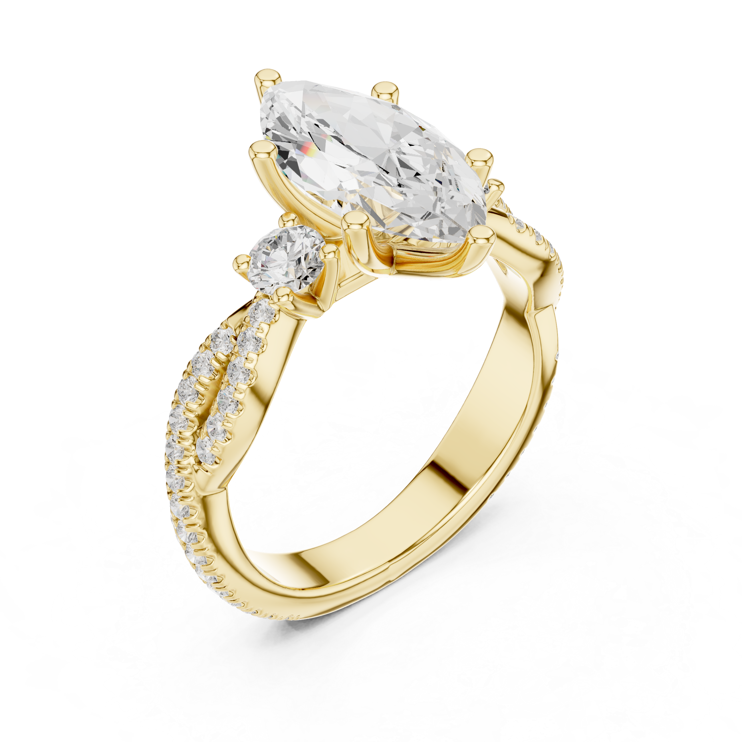 2.83 CT Marquise Cut Diamond Infinity Twist Engagement Ring