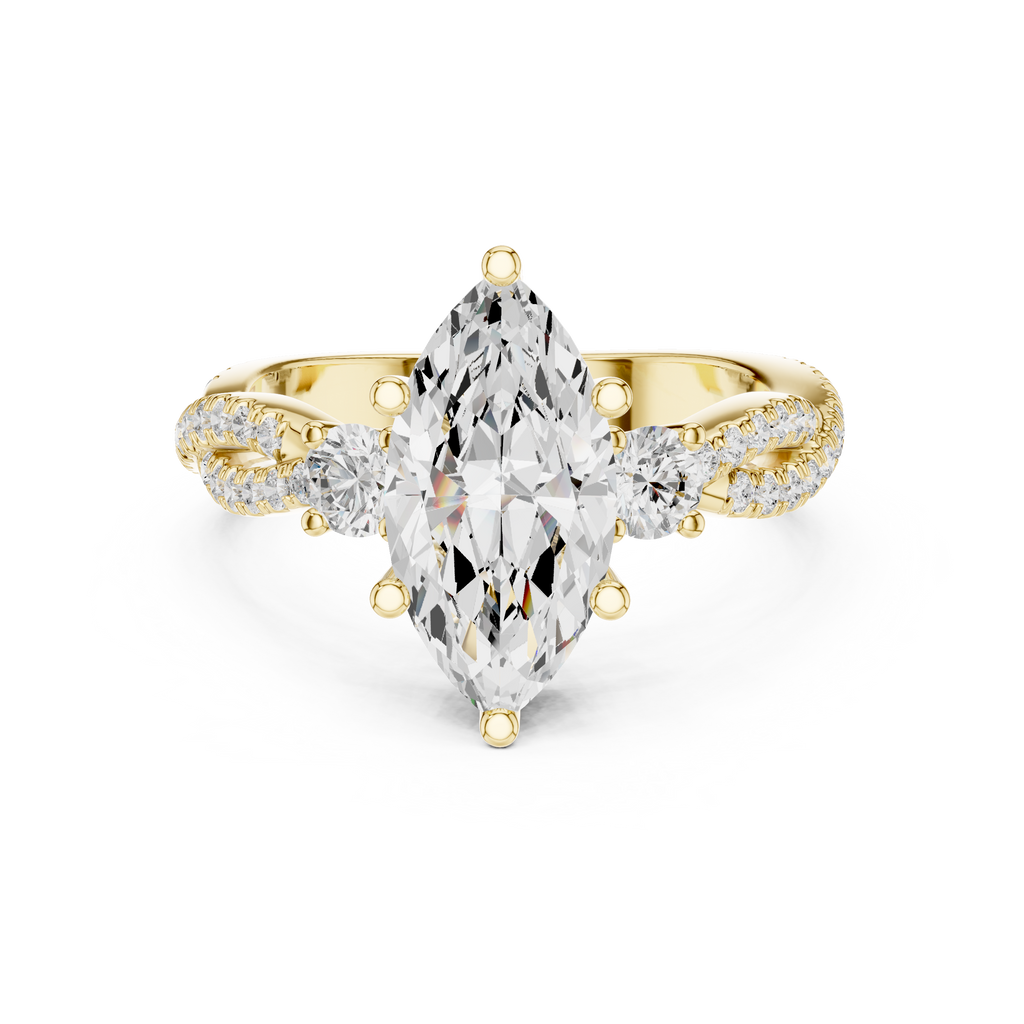 2.83 CT Marquise Cut Diamond Infinity Twist Engagement Ring
