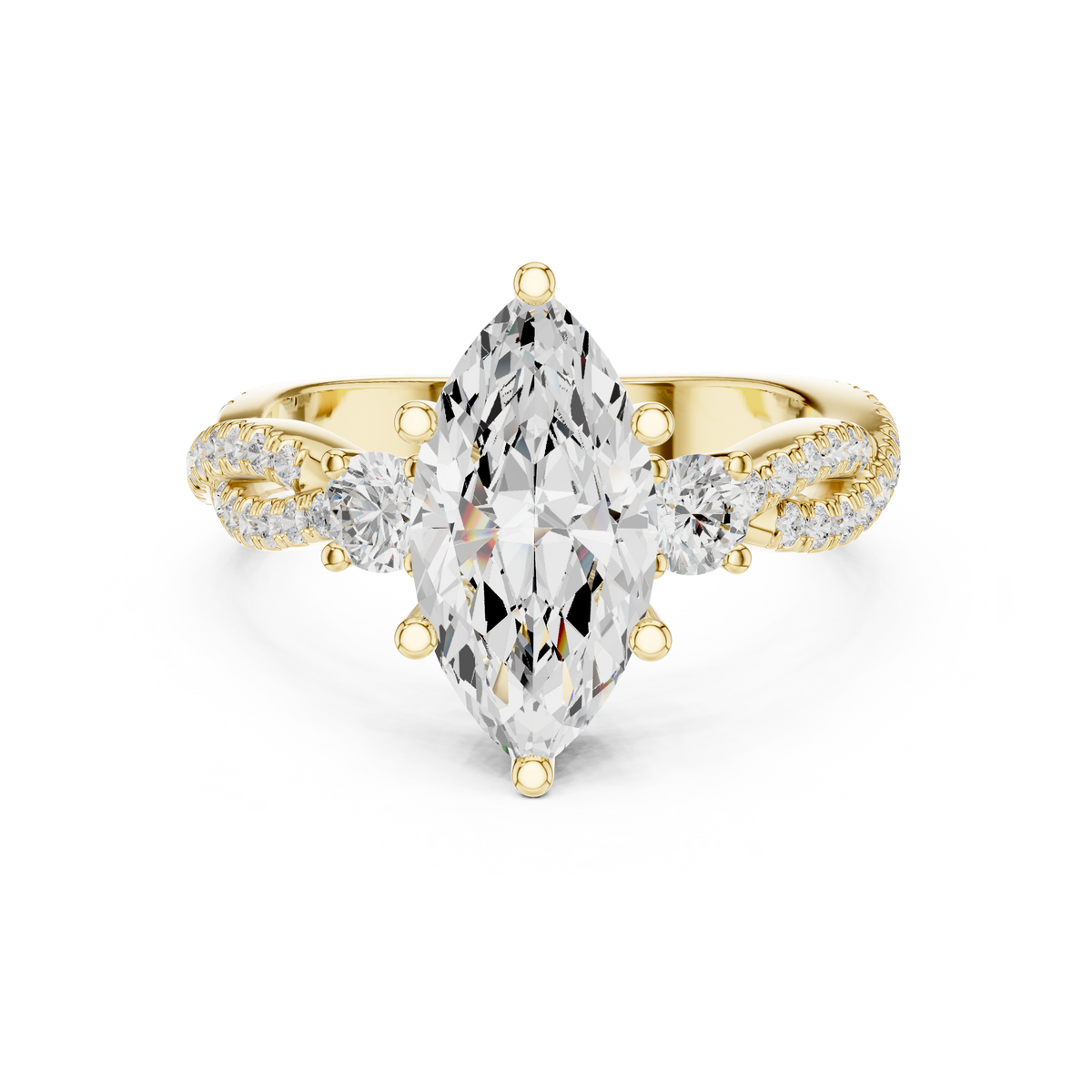 Marquise Cut Diamond Infinity Twist Engagement Ring – view 9 of 12, lab grown diamond ring | Jewelix Atelier