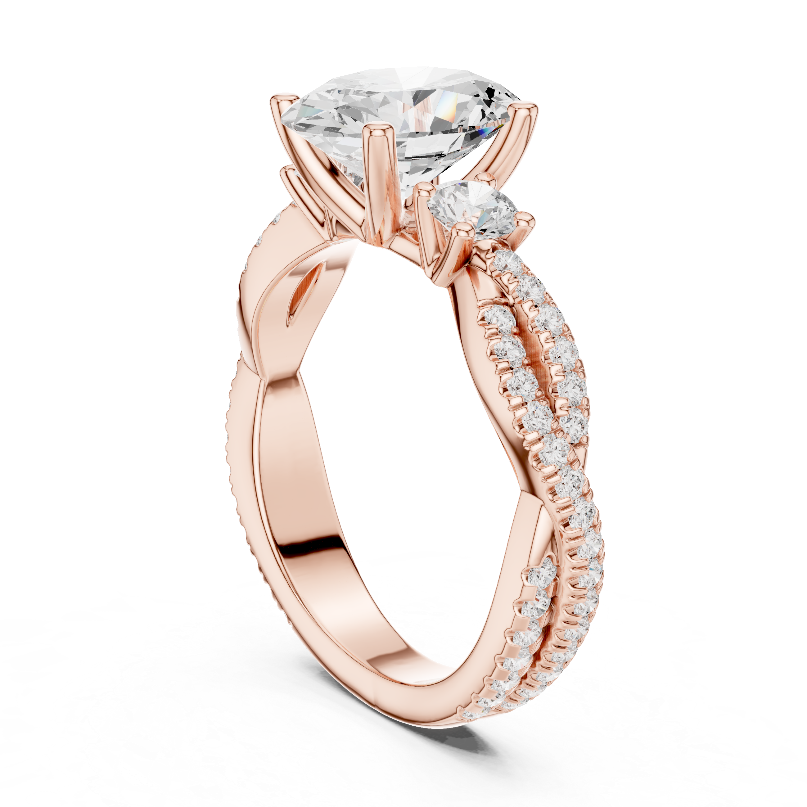 2.45 CT Oval Cut Diamond Infinity Twist Engagement Ring