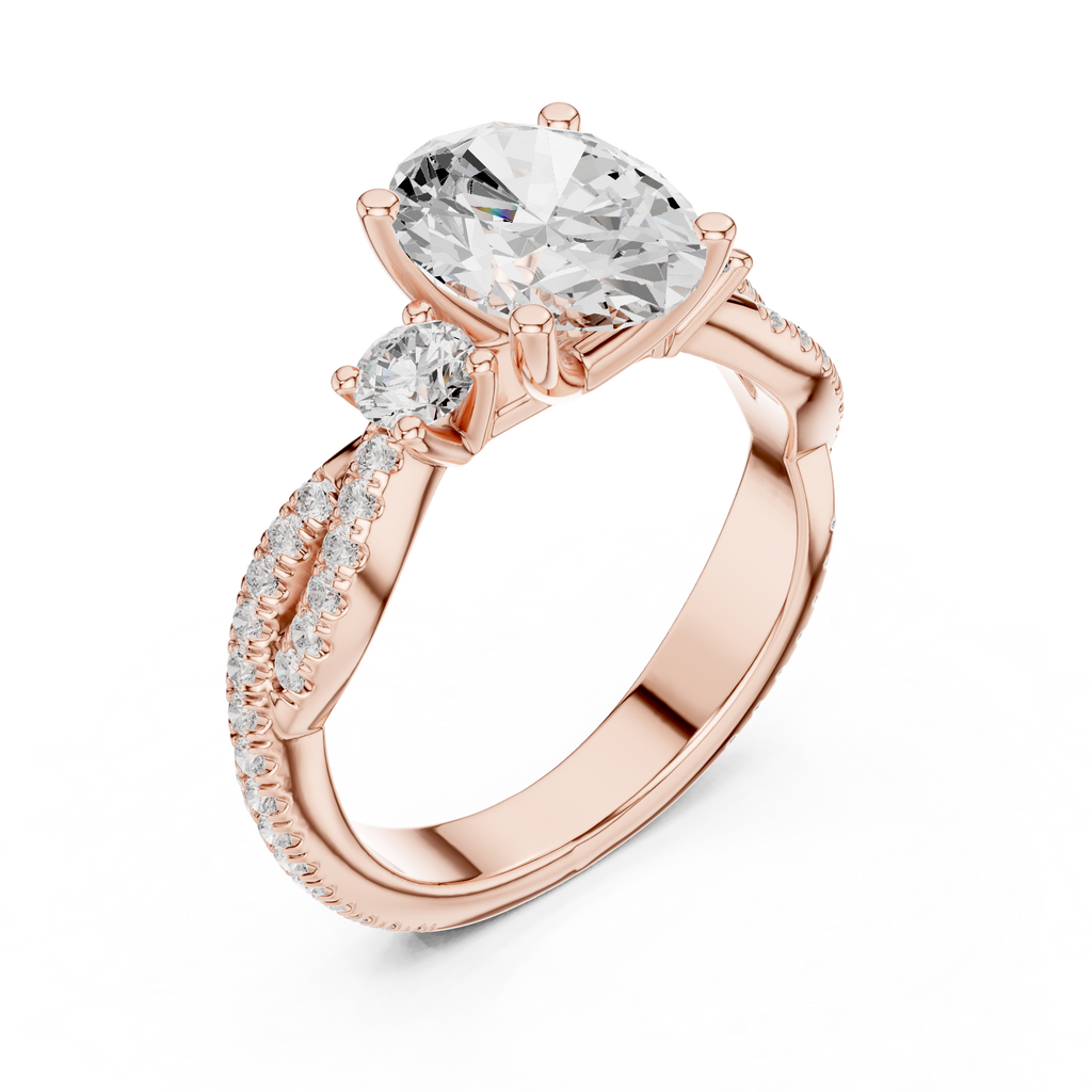 2.45 CT Oval Cut Diamond Infinity Twist Engagement Ring