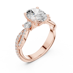 2.45 CT Oval Cut Diamond Infinity Twist Engagement Ring
