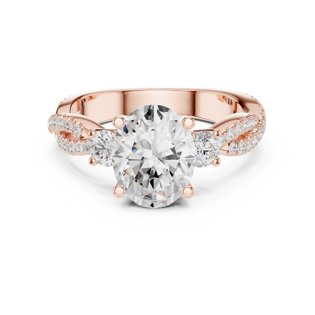2.45 CT Oval Cut Diamond Infinity Twist Engagement Ring