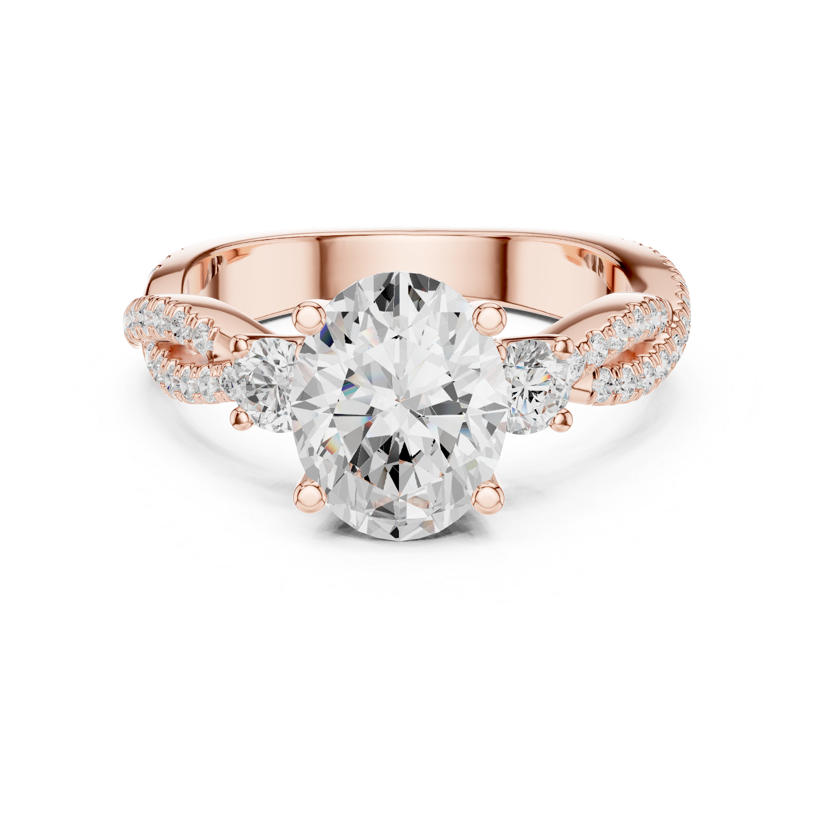 2.45 CT Oval Cut Diamond Infinity Twist Engagement Ring