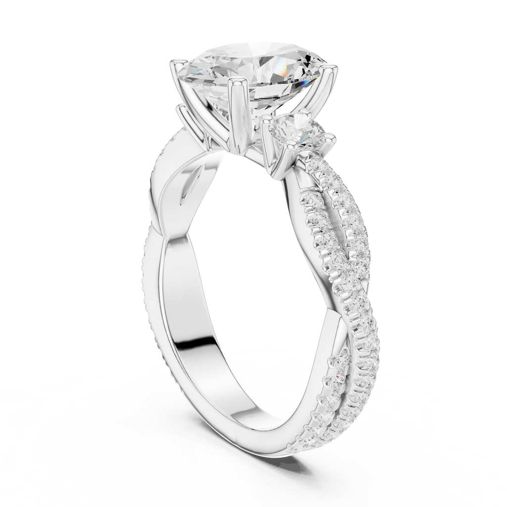 2.45 CT Oval Cut Diamond Infinity Twist Engagement Ring