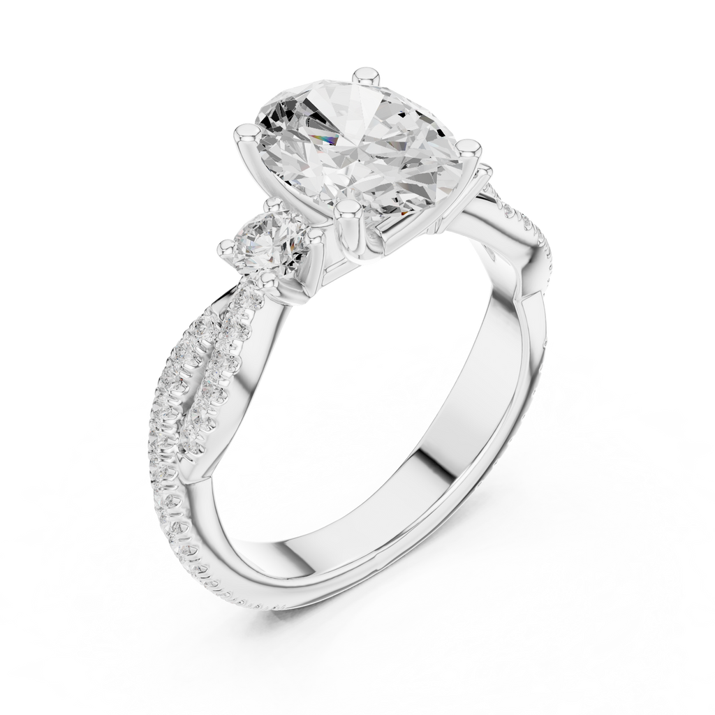 2.45 CT Oval Cut Diamond Infinity Twist Engagement Ring