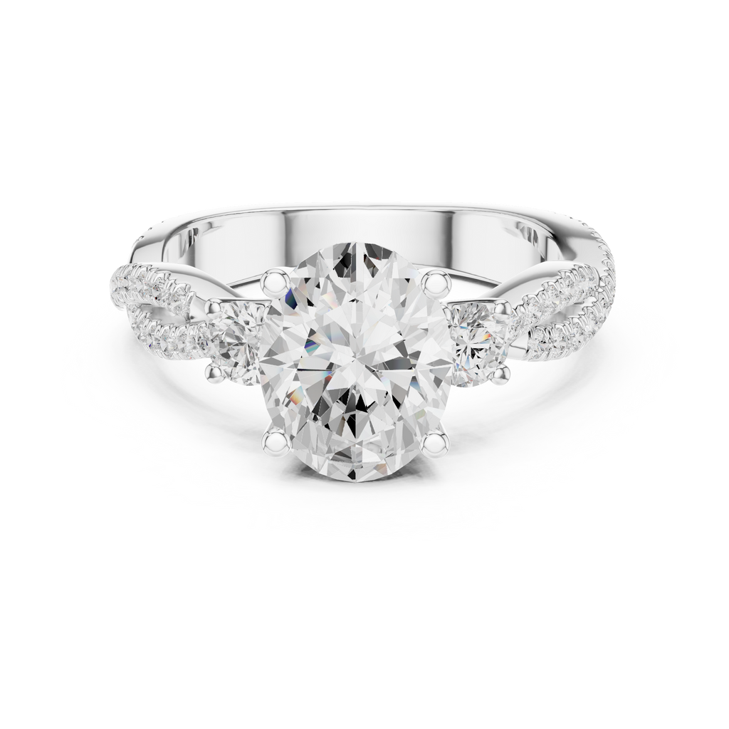 2.45 CT Oval Cut Diamond Infinity Twist Engagement Ring
