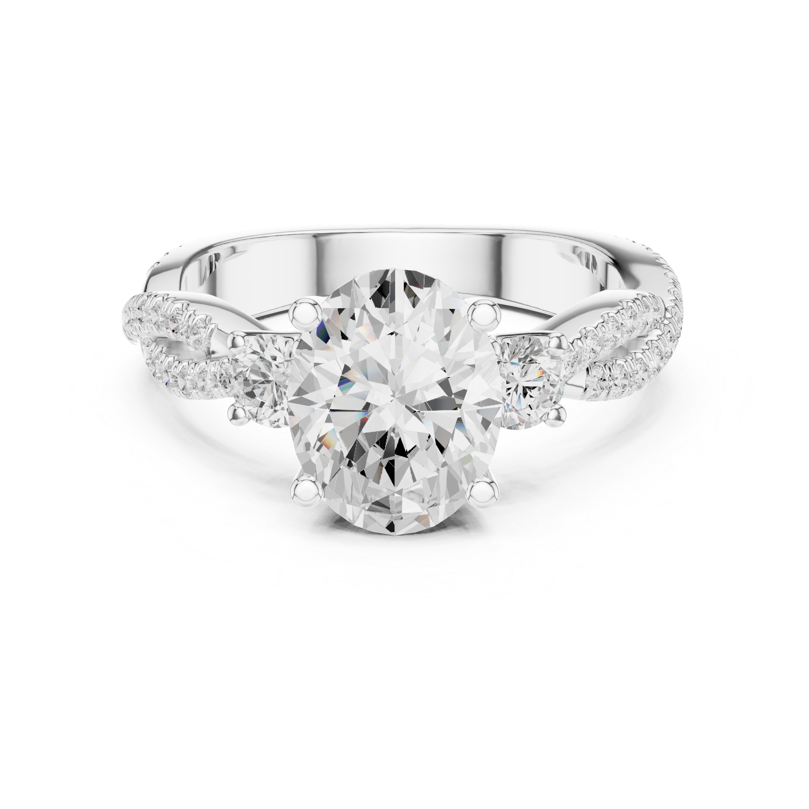 2.45 CT Oval Cut Diamond Infinity Twist Engagement Ring