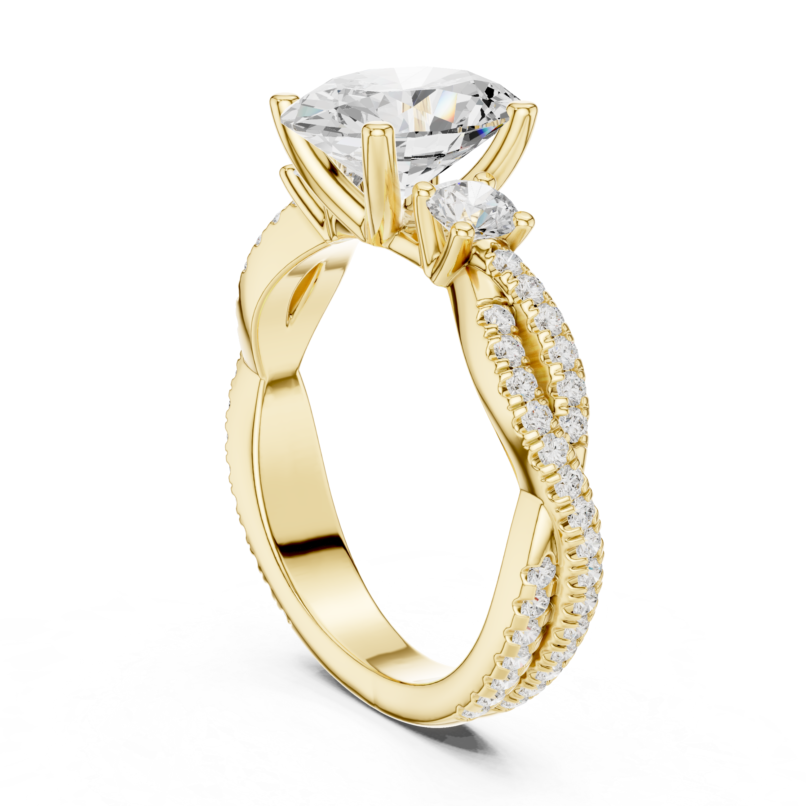 2.45 CT Oval Cut Diamond Infinity Twist Engagement Ring