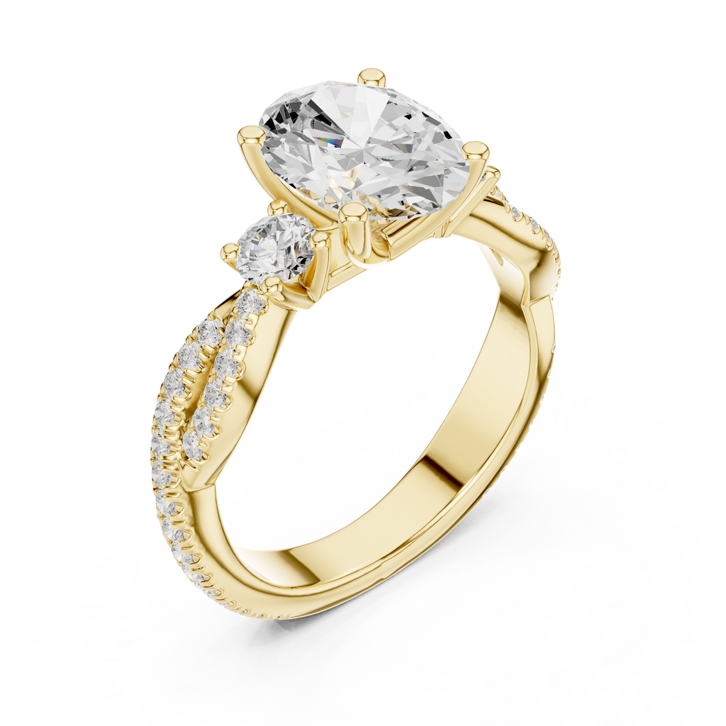 2.45 CT Oval Cut Diamond Infinity Twist Engagement Ring