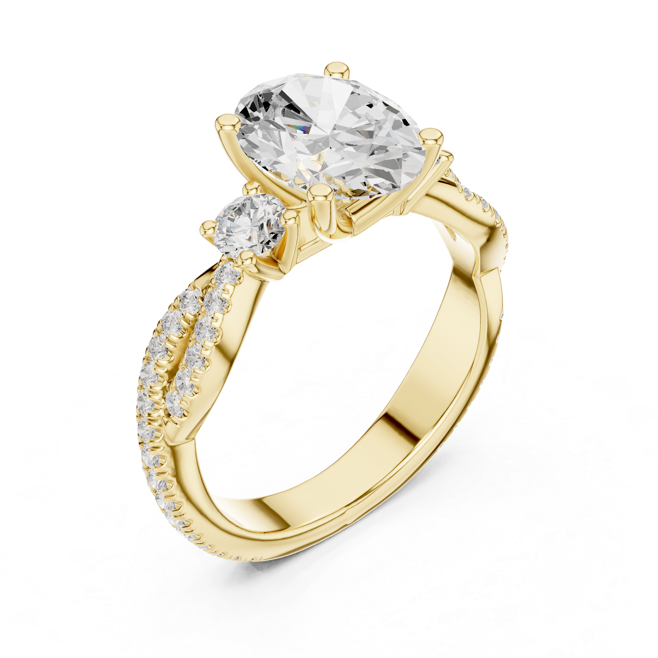 2.45 CT Oval Cut Diamond Infinity Twist Engagement Ring