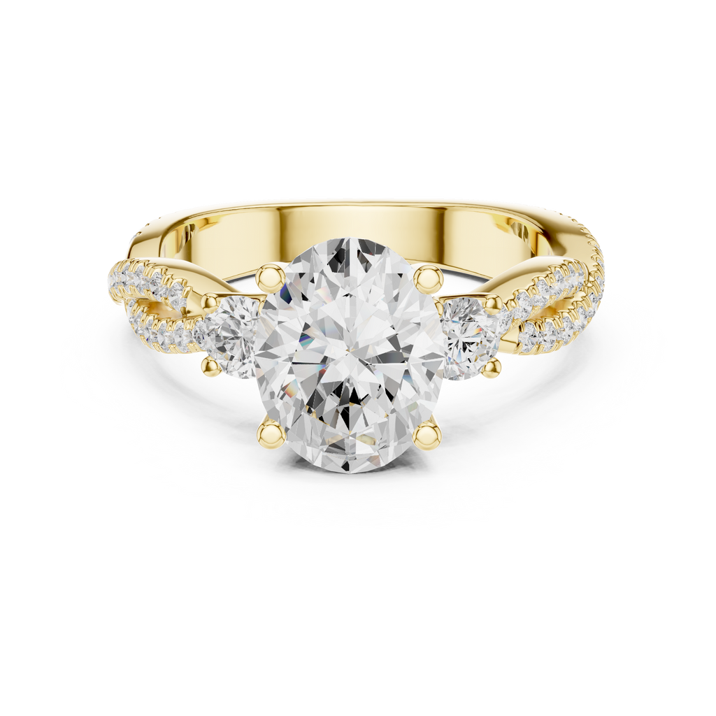 2.45 CT Oval Cut Diamond Infinity Twist Engagement Ring