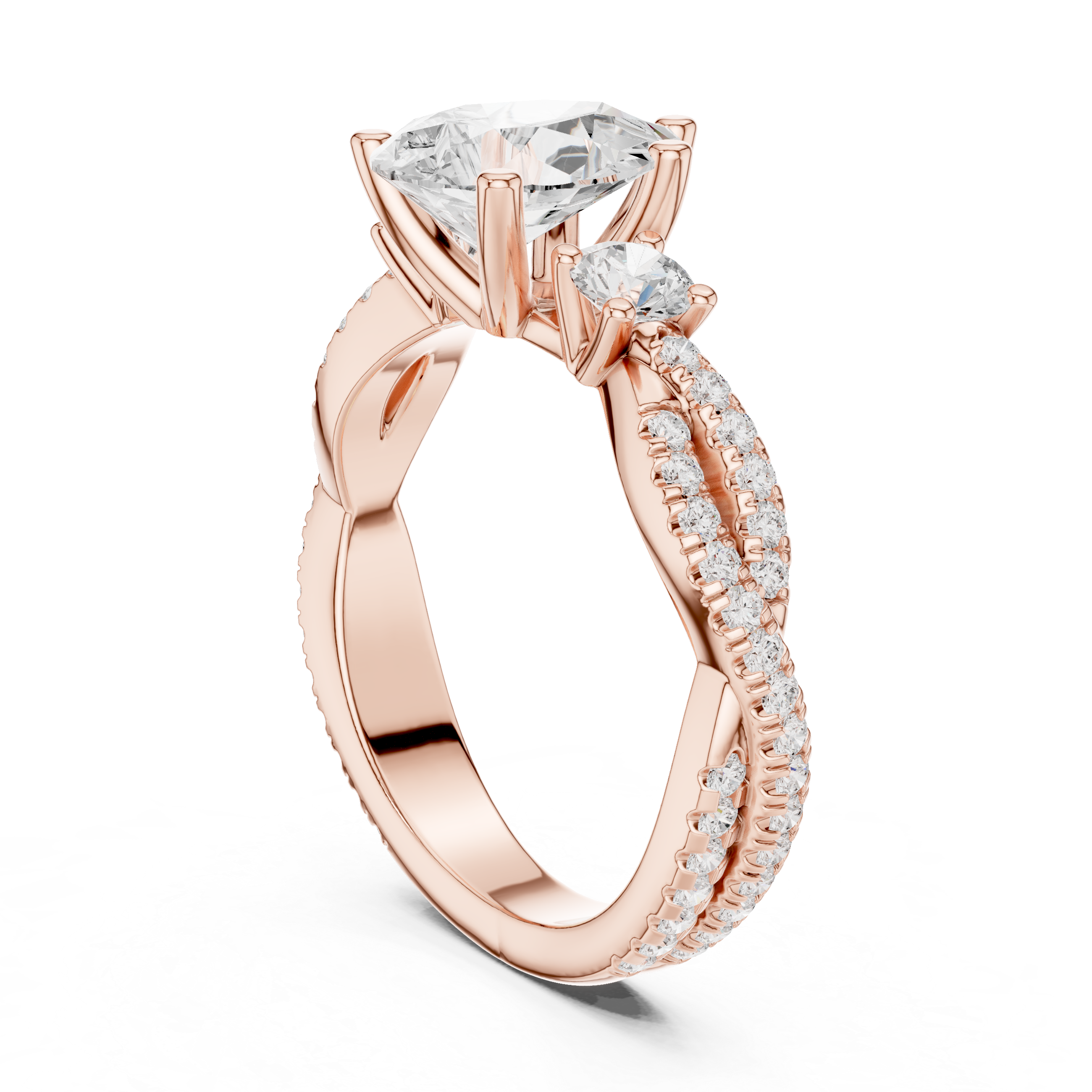 2.18 CT Pear Cut Diamond Infinity Twist Engagement Ring