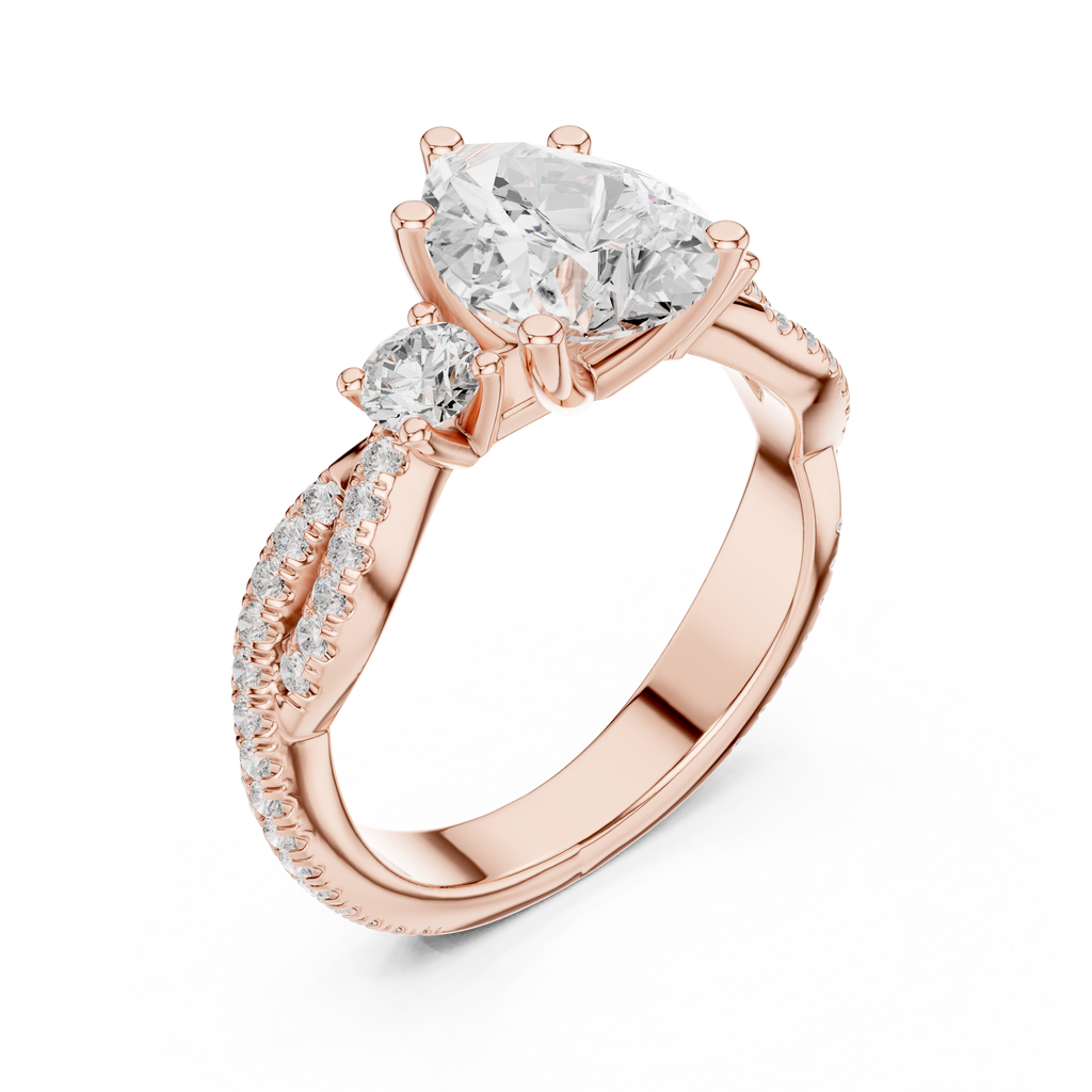 2.18 CT Pear Cut Diamond Infinity Twist Engagement Ring