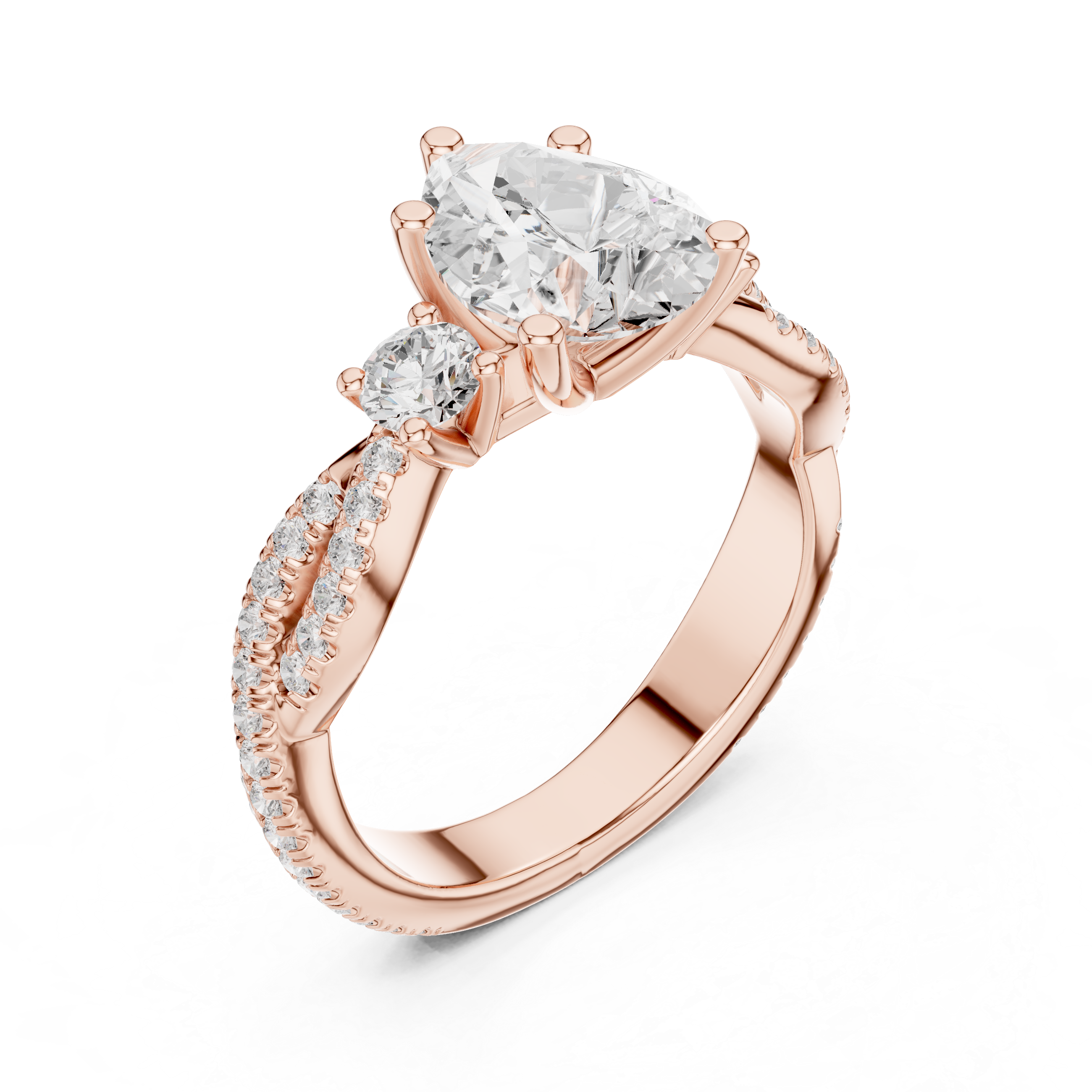 2.18 CT Pear Cut Diamond Infinity Twist Engagement Ring
