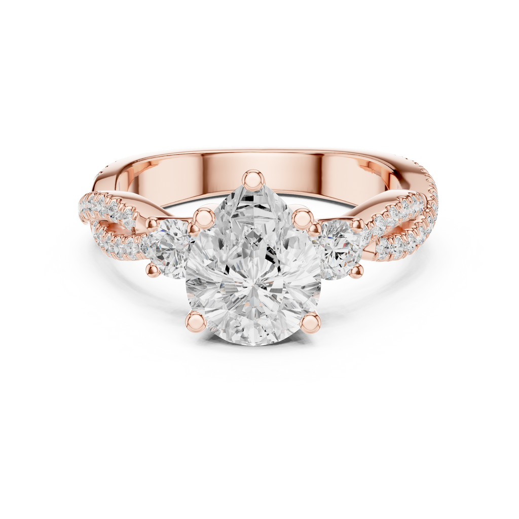2.18 CT Pear Cut Diamond Infinity Twist Engagement Ring