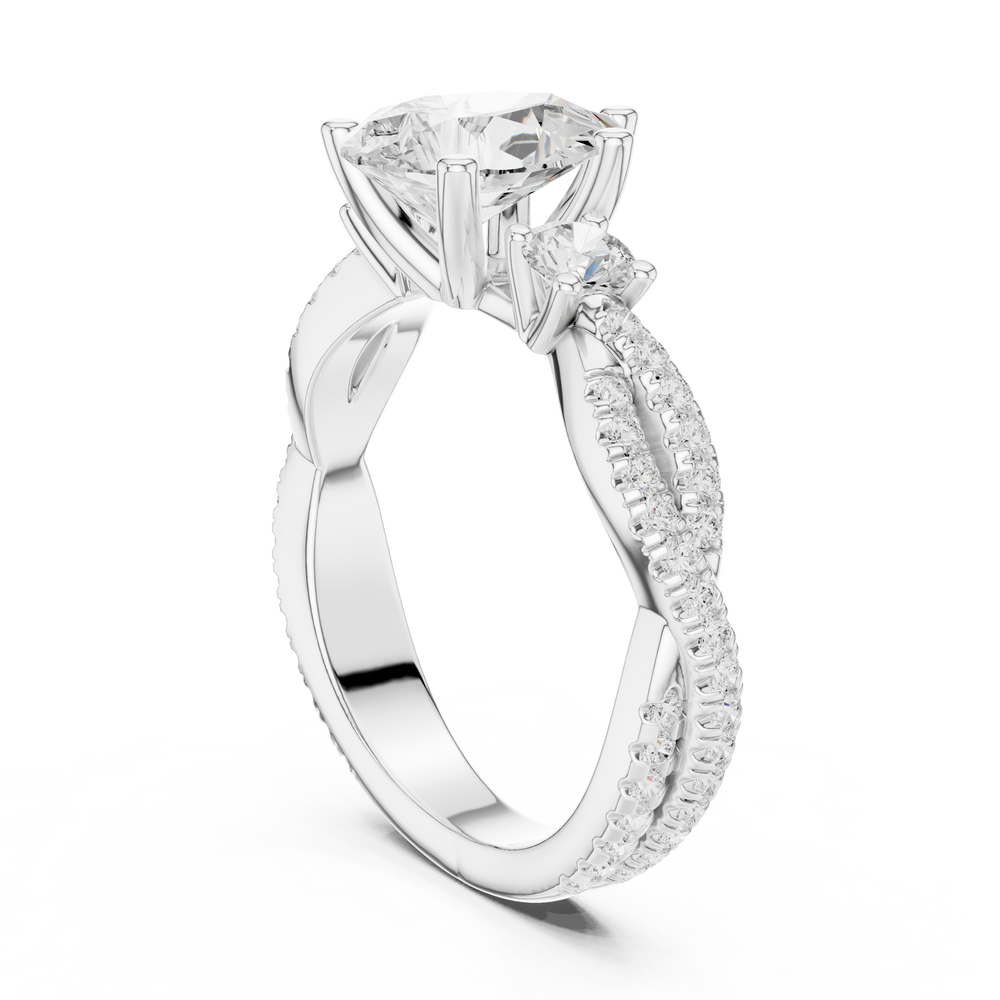 2.18 CT Pear Cut Diamond Infinity Twist Engagement Ring