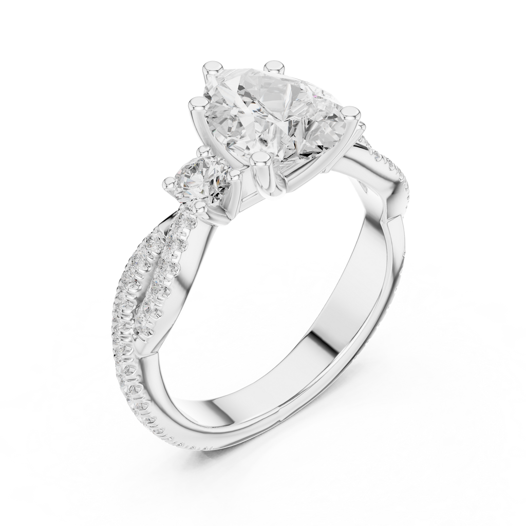 2.18 CT Pear Cut Diamond Infinity Twist Engagement Ring