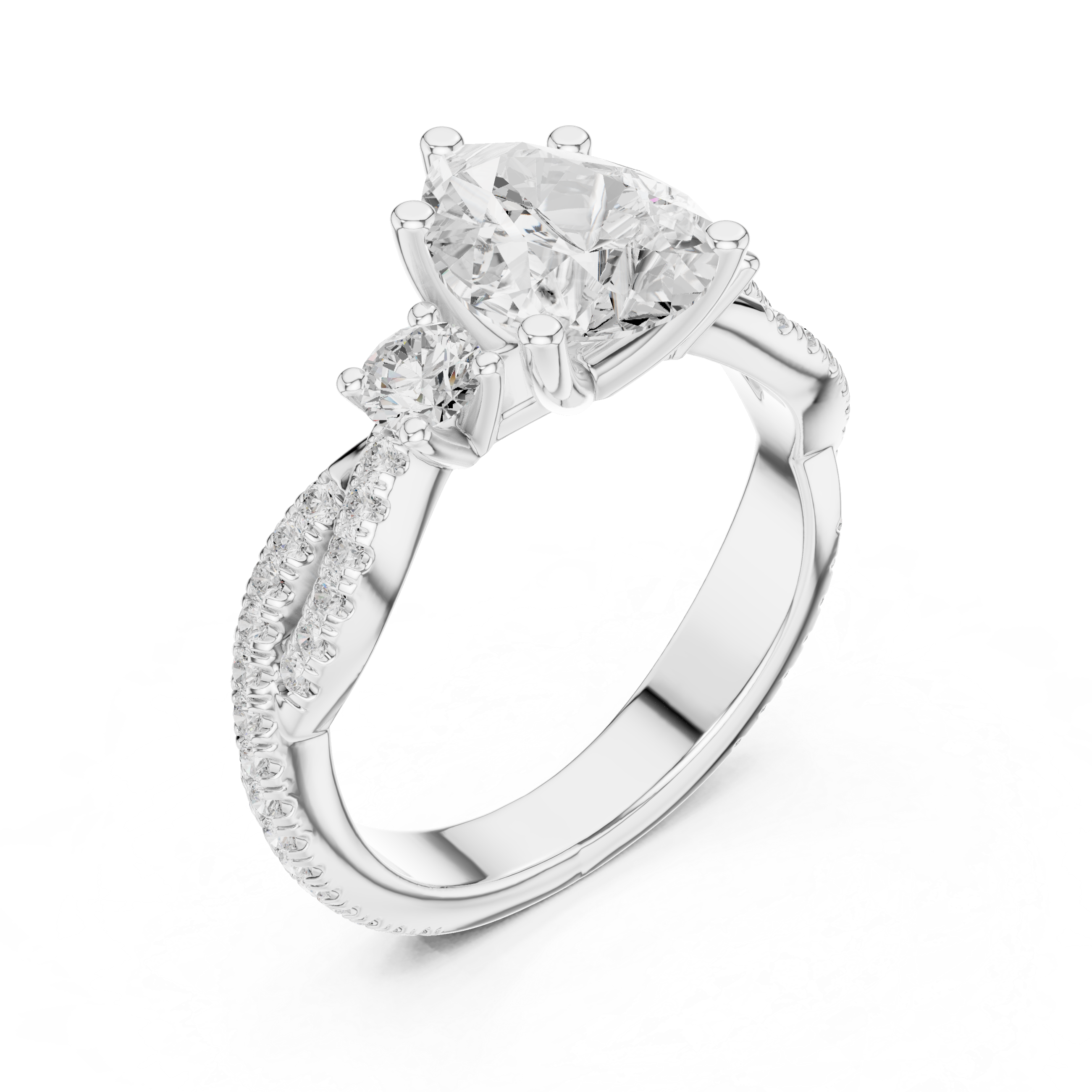 2.18 CT Pear Cut Diamond Infinity Twist Engagement Ring