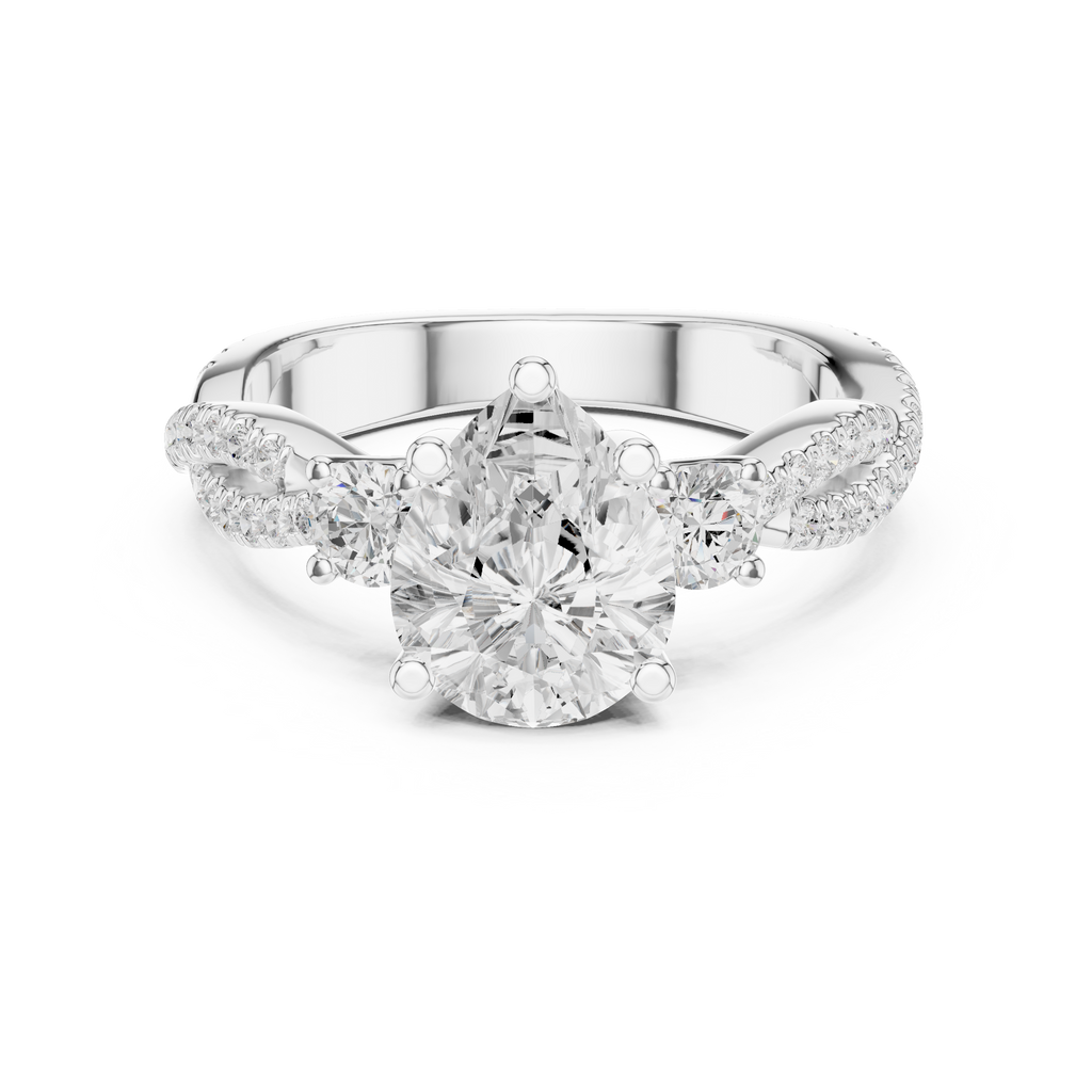 2.18 CT Pear Cut Diamond Infinity Twist Engagement Ring