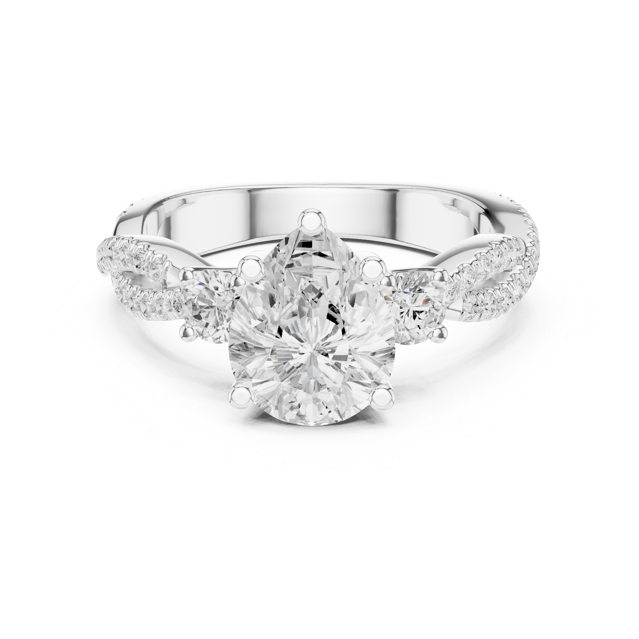 2.18 CT Pear Cut Diamond Infinity Twist Engagement Ring