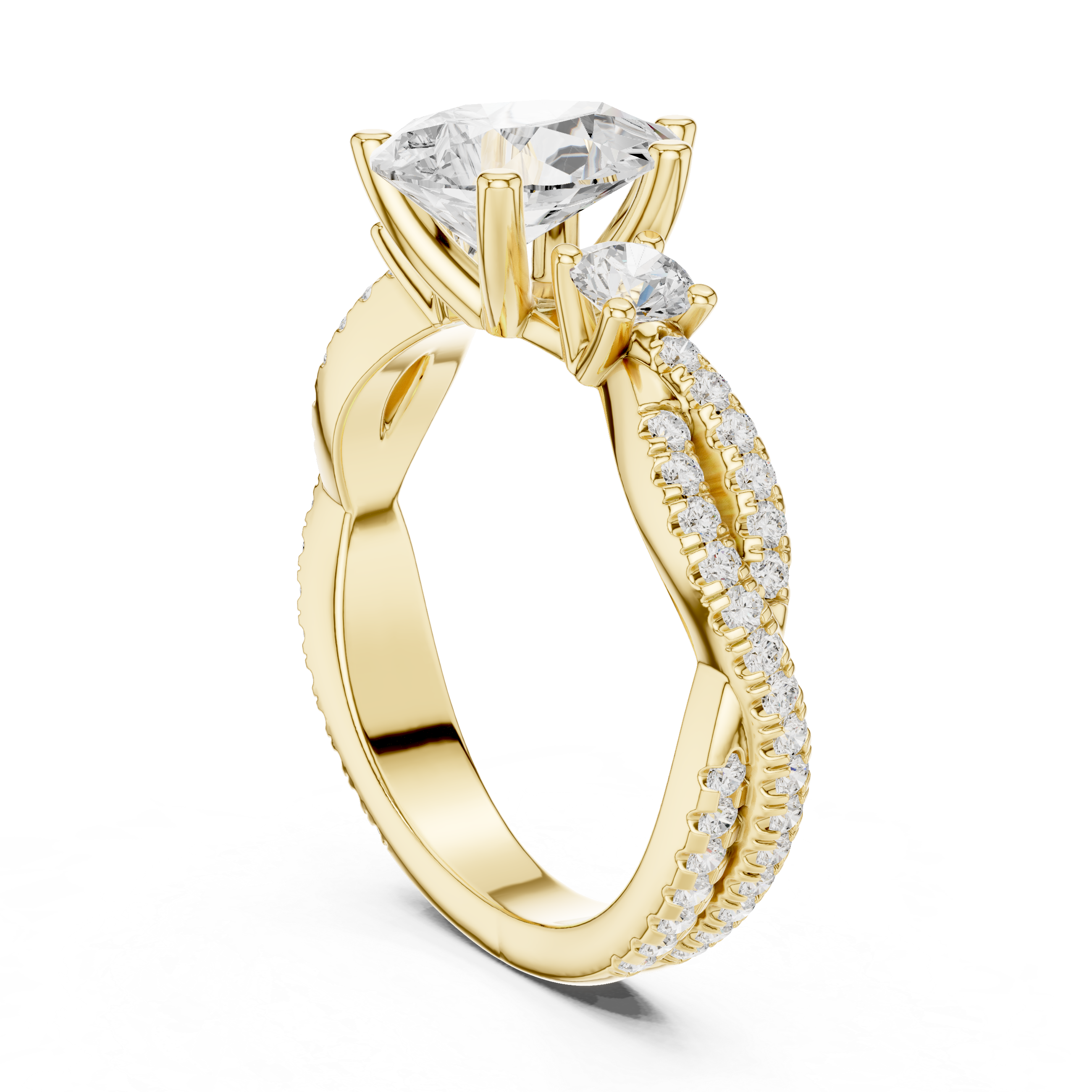 2.18 CT Pear Cut Diamond Infinity Twist Engagement Ring